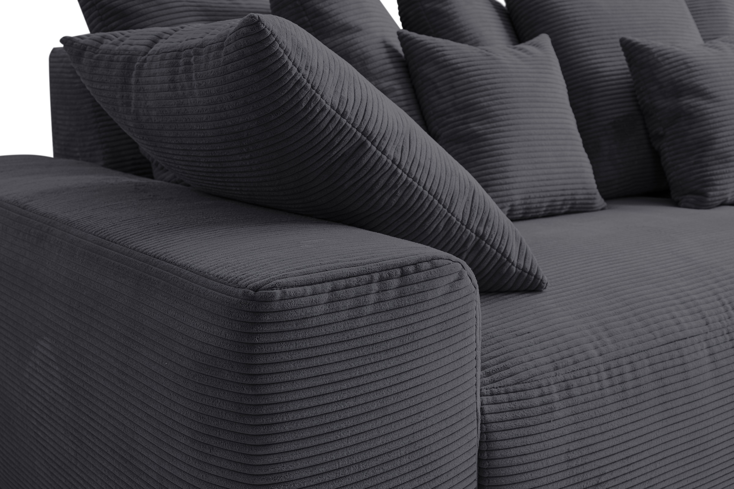 WERK2 Big-Sofa »Maxi B, Breite 290 cm«, Maximaler Kuschelkomfort: XXL-Sofa mit 78 cm Sitztiefe & 12 Kissen