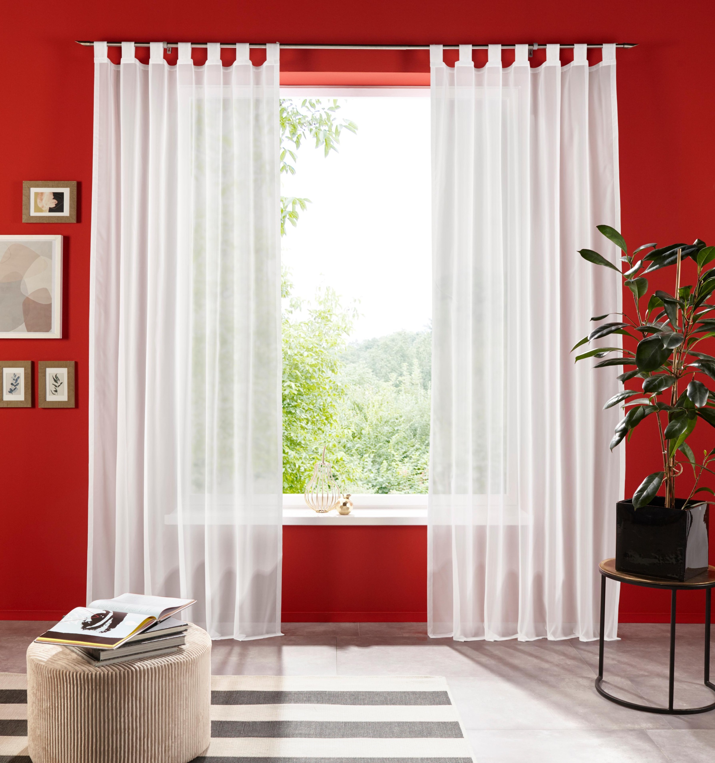 my home Gardine »XANA mit Ösen, Kräuselband oder Schlaufen«, (1 St.), Voile günstig online kaufen