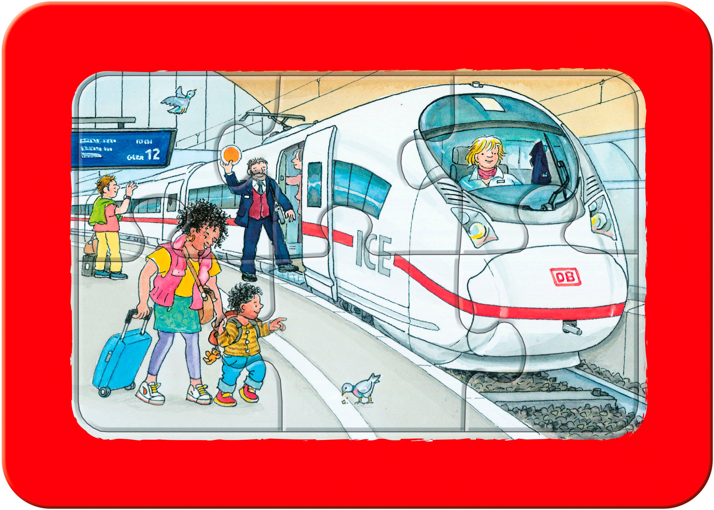Ravensburger Rahmenpuzzle »Wieso? Weshalb? Warum? Unterwegs mit Bus, Bahn und Flugzeug«, Made in Europe