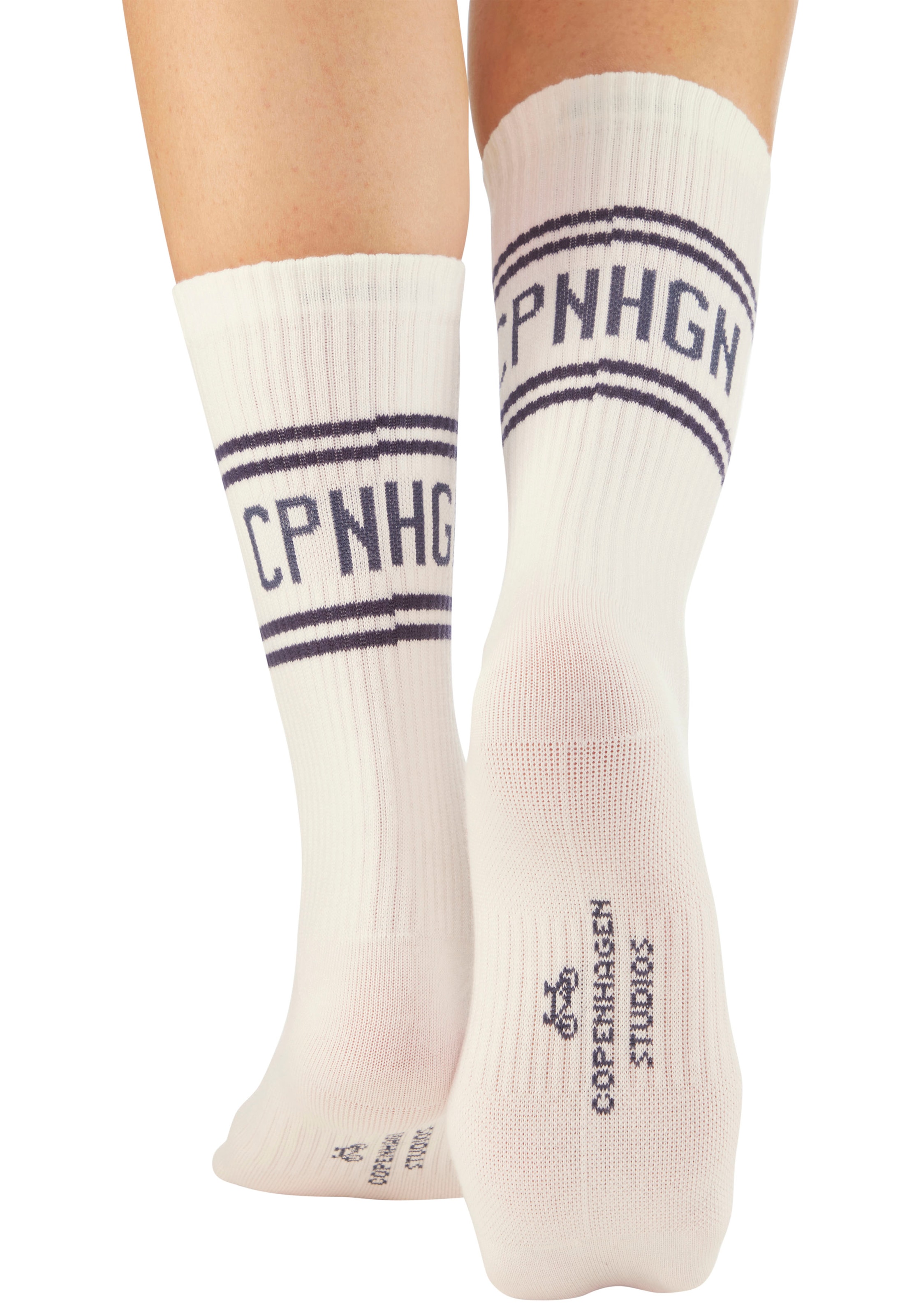 Copenhagen Studios Langsocken, (Packung, 2 Paar), mit Pikeé-Struktur unter der Sohle