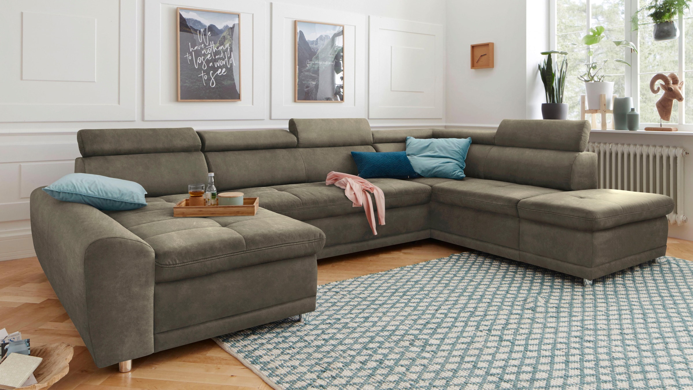 sit&more Wohnlandschaft »Riva U-Form« wahlweise mit Bettfunktion günstig online kaufen