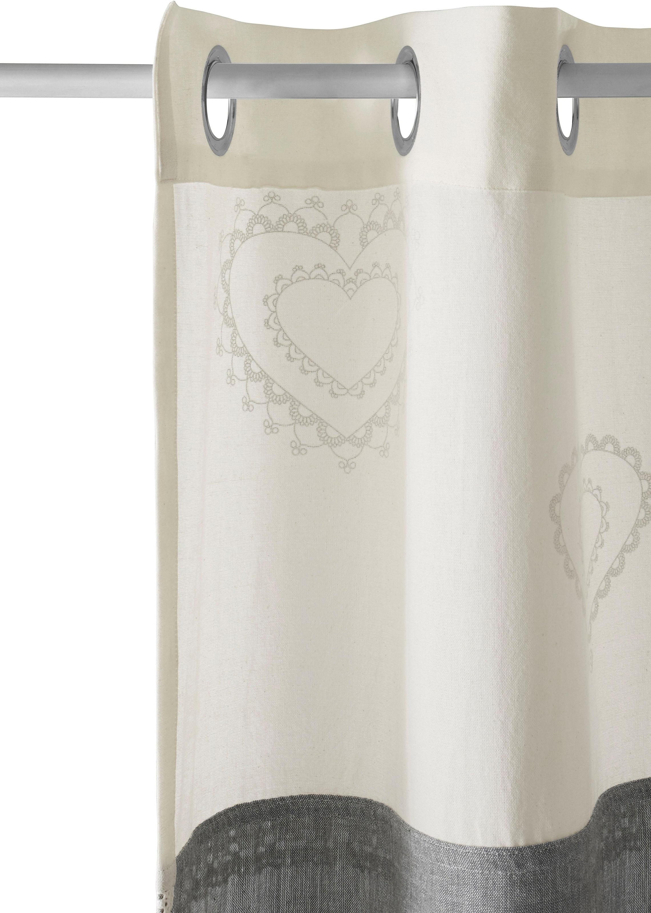my home Gardine »Louis«, (1 St.), halbtransparent, aus Bio-Baumwolle, einseitig bedruckt
