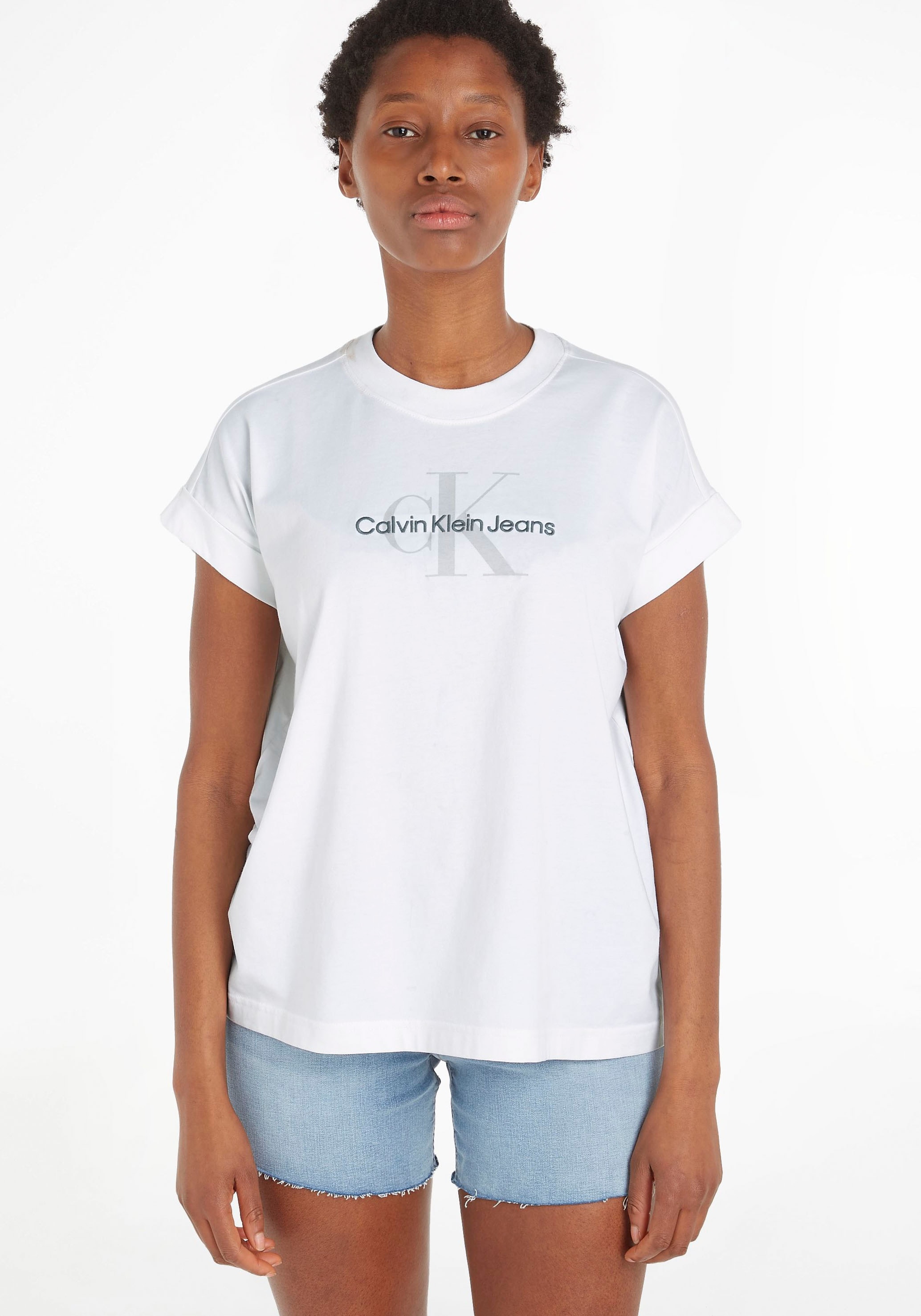 Calvin Klein Jeans T-Shirt, online breitem Umschlagbund an mit den Ärmeln bestellen