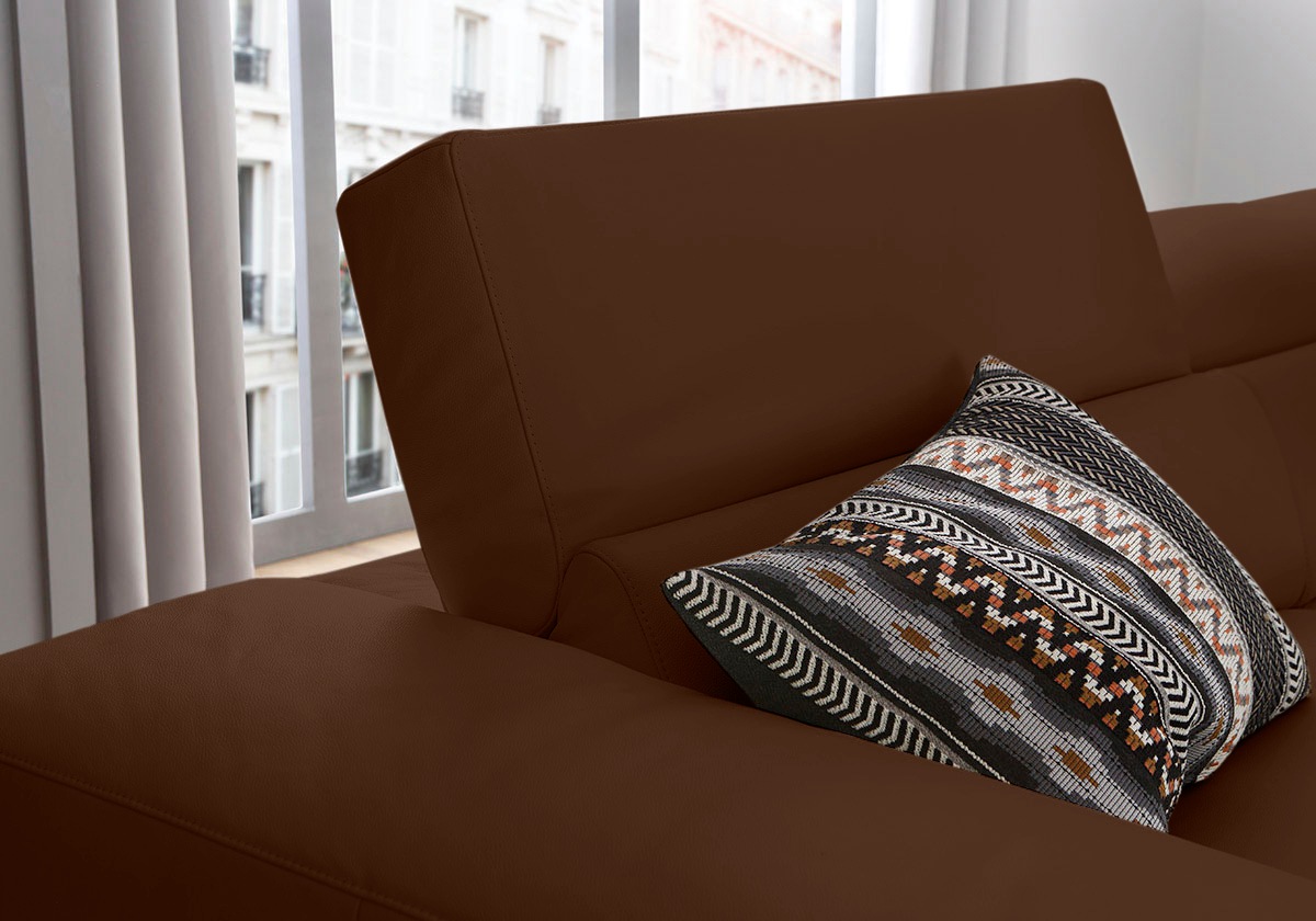 W.SCHILLIG Ecksofa »piedroo, Designsofa mit tollem Sitzkomfort, bequem und elegant, L-Form«, Kopfteilverstellung, wahlweise mit Sitztiefenverstellung, Breite 303cm