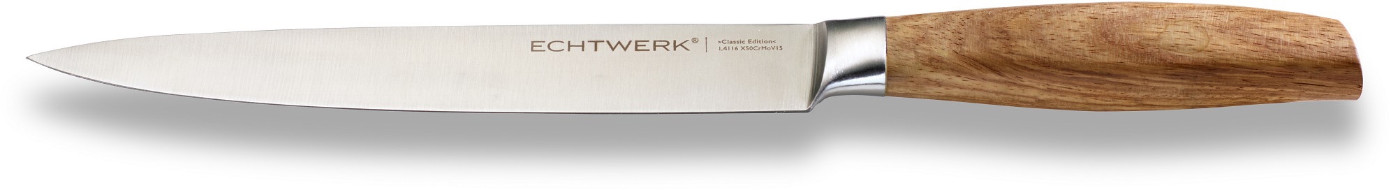 ECHTWERK Schinkenmesser »Classic Edition«, (1 tlg.), Filetiermesser, Edelstahl, Klingenlänge 20 cm, Griff aus Akazienholz