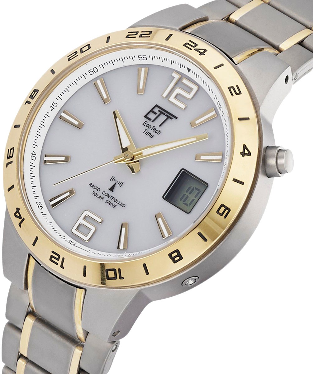 ETT Funkuhr »Basic Titan«, Armbanduhr, Solar, Herren, Titan, automatischer Kalender