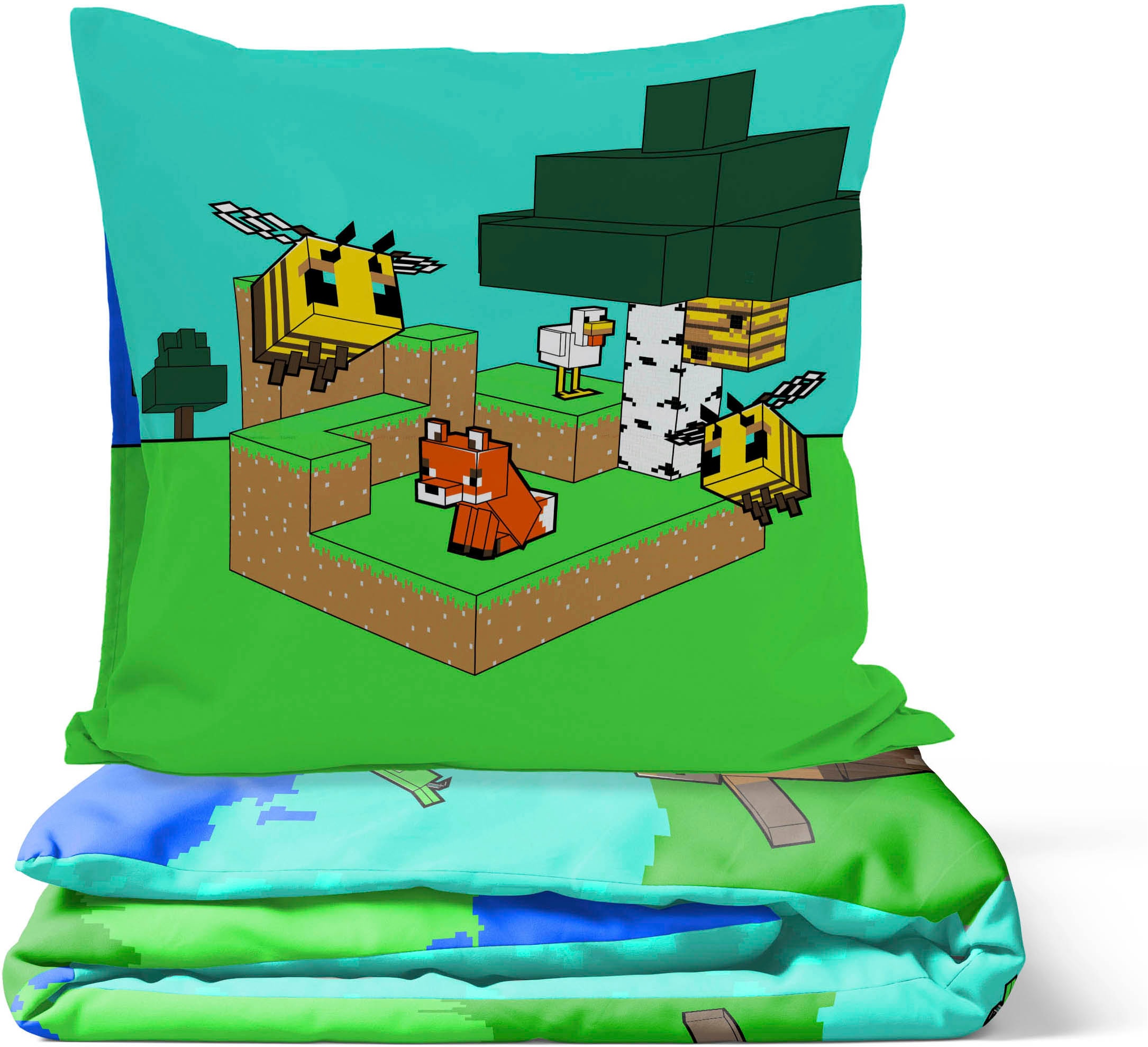 Minecraft Kinderbettwäsche »Minecraft Creative« 2 100% Baumwolle