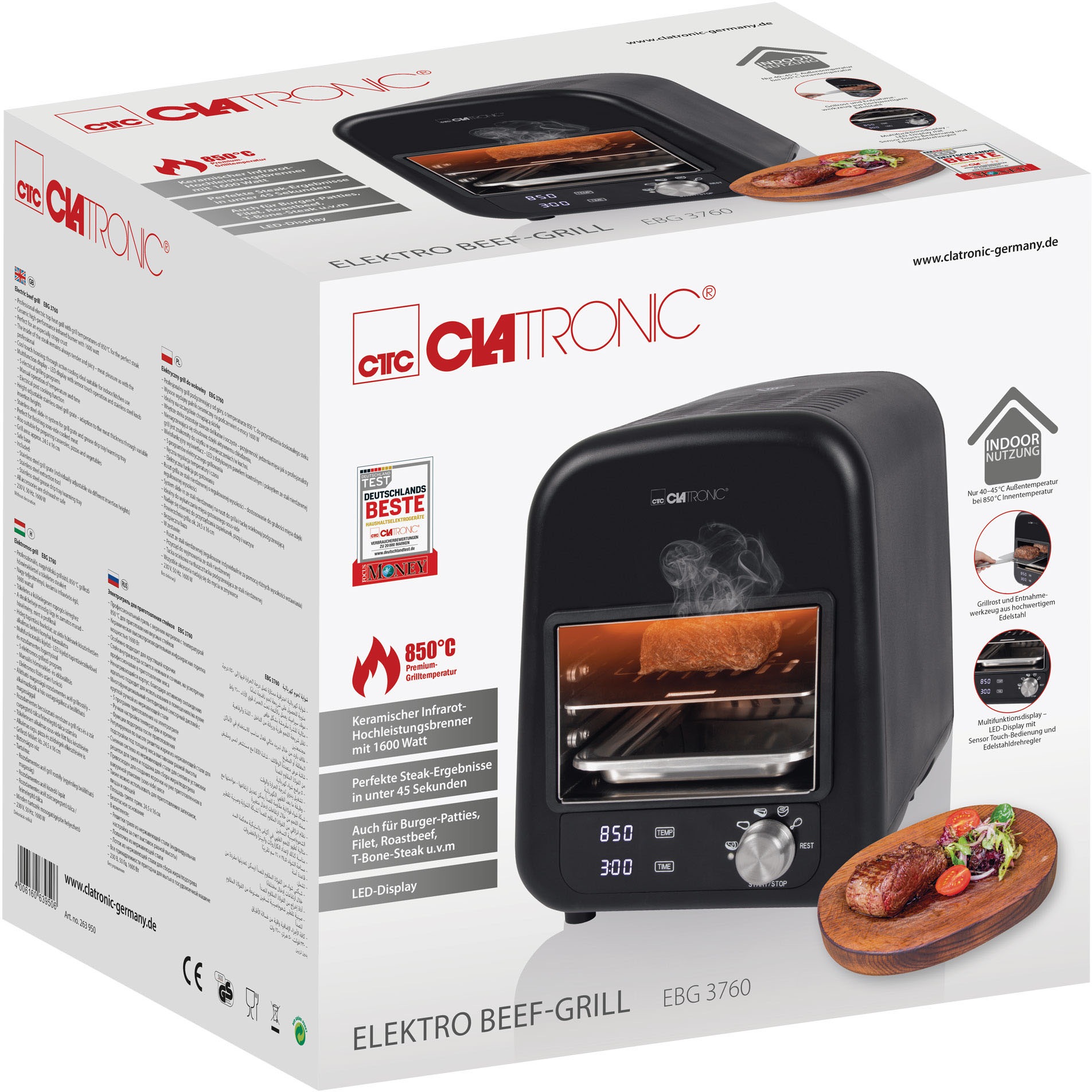 9. Bild von CLATRONIC Tischgrill »EBG 3760«, 1600 W