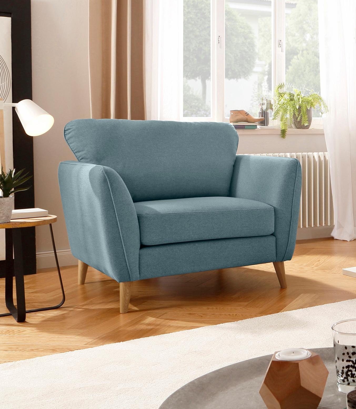Home affaire Sessel »MARSEILLE« Massivholzbeine Eiche, Landhausstil, Wellen günstig online kaufen