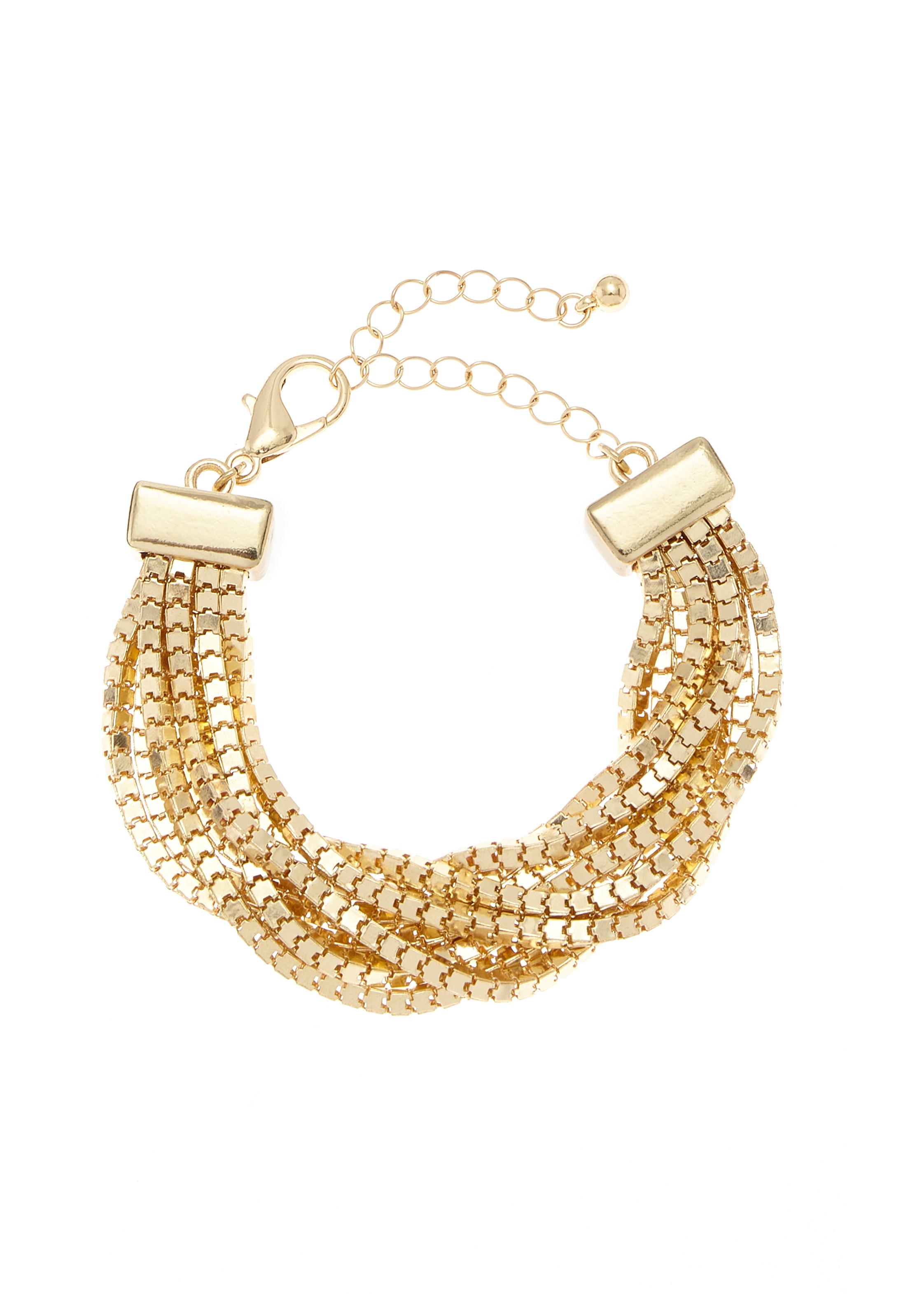 LASCANA Armband Mehrreihiges Armband mit Karabinerverschluss goldfarben