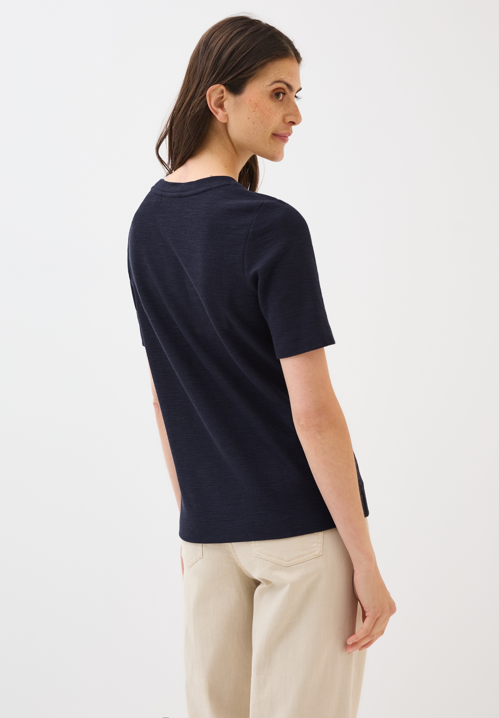 Cecil Rundhalsshirt, mit seitlichen Knopfdetails
