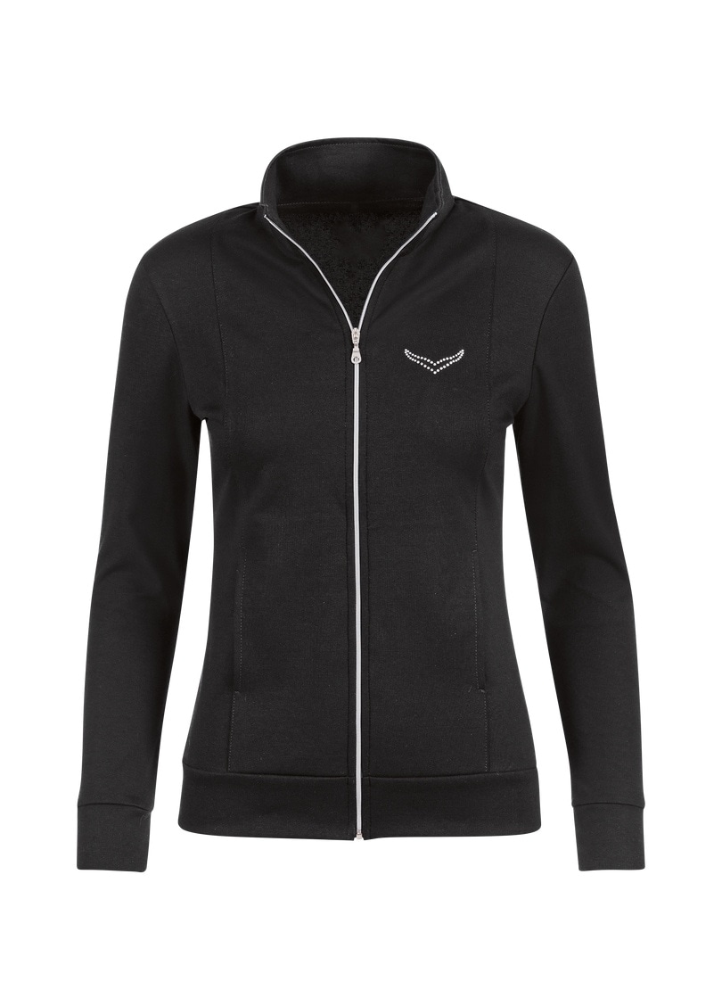 Trigema Sweatjacke »TRIGEMA Jacke veredelt mit Kristallsteinen«, (1 tlg.)