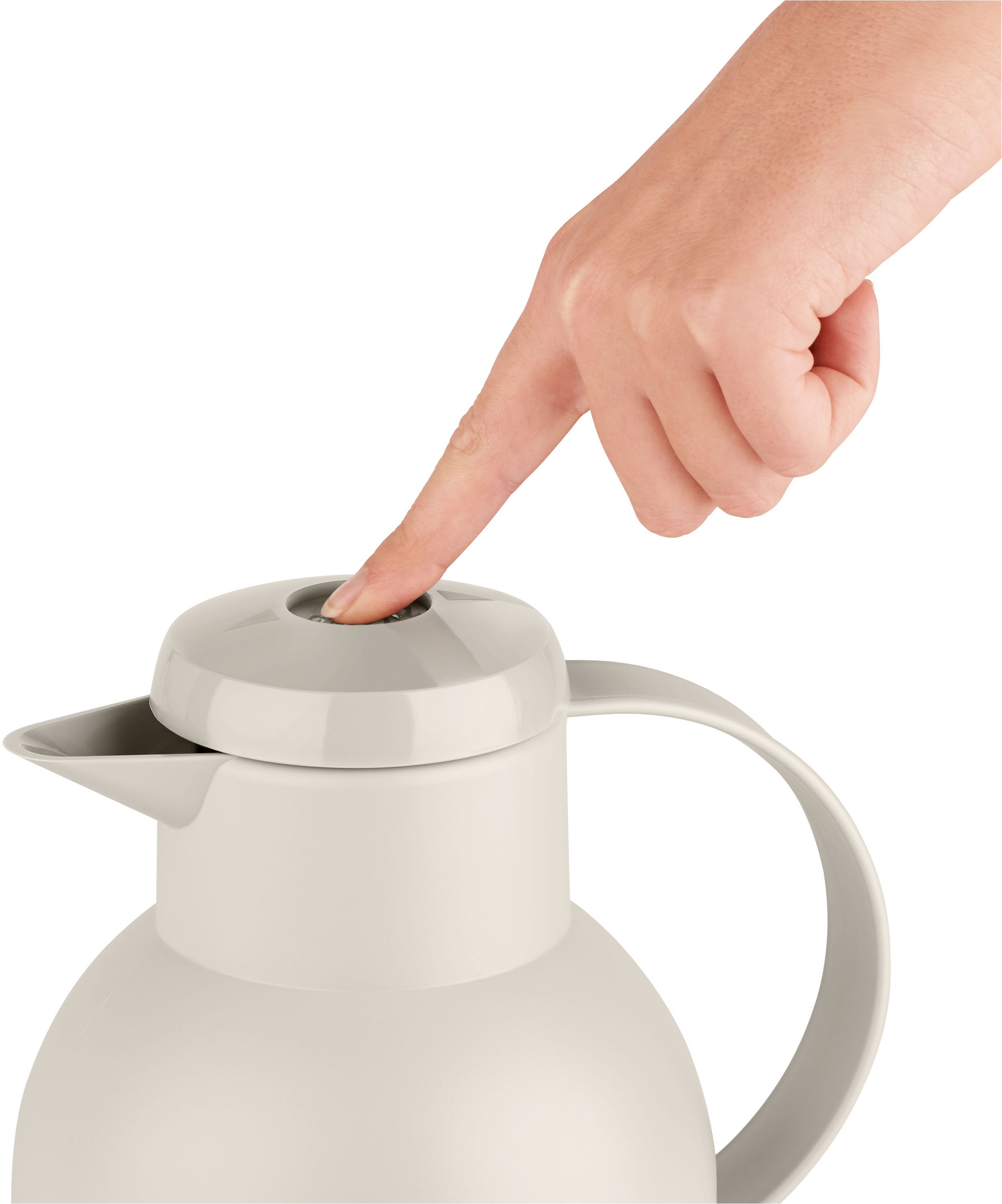 Emsa Isolierkanne »Samba«, 1 l, zeitloses Design, einfacher Knopfdruck, 24h kalt, 12h warm
