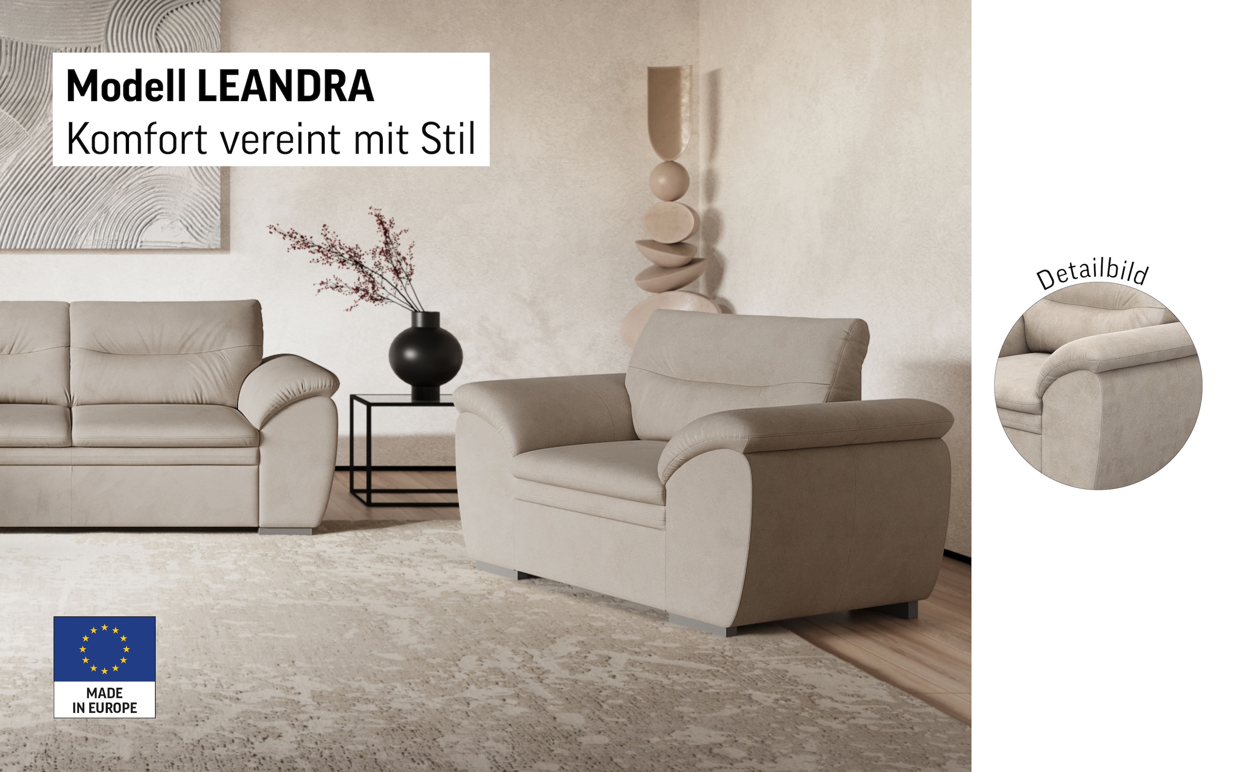 COTTA Sessel »Leandra«, Polstergarnitur, auch als Set erhältlich