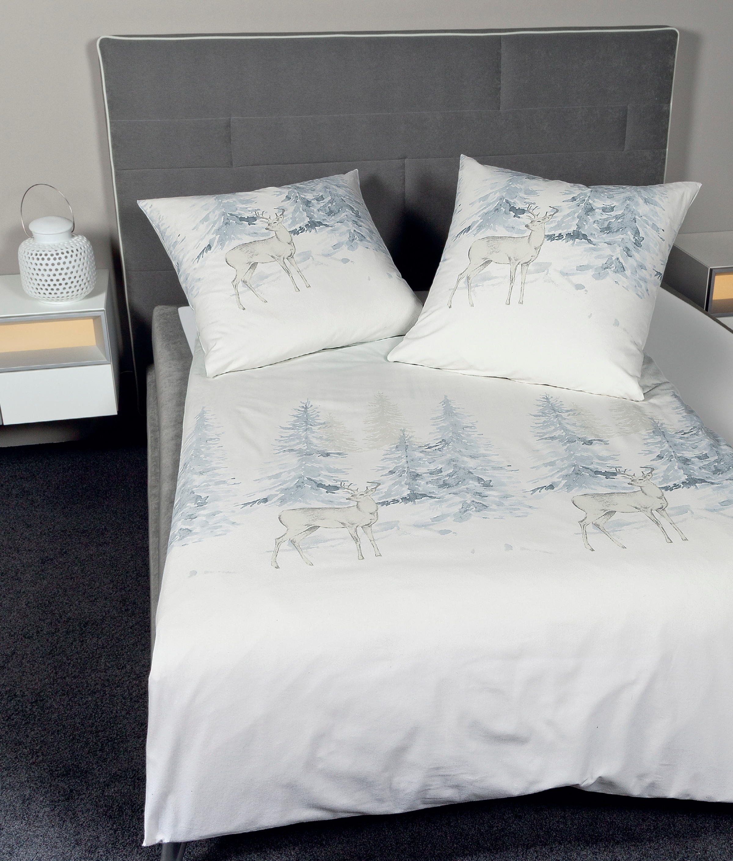 Janine Bettwäsche »Winterlandschaft Davos 65053«, Winterbettwäsche mit Hirsch