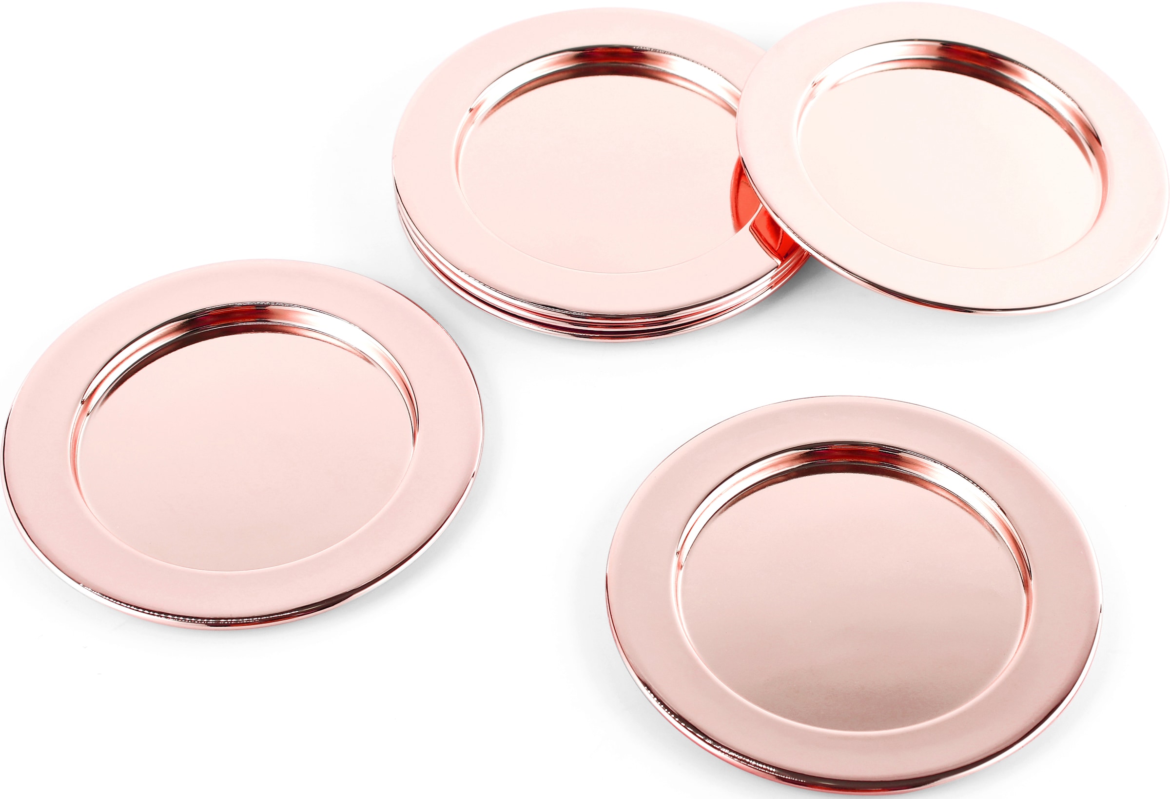 ECHTWERK Glasuntersetzer, (Set, 6 tlg.), Getränke-Untersetzer aus Edelstahl, Untersetzer rund, Ø ca. 8 cm