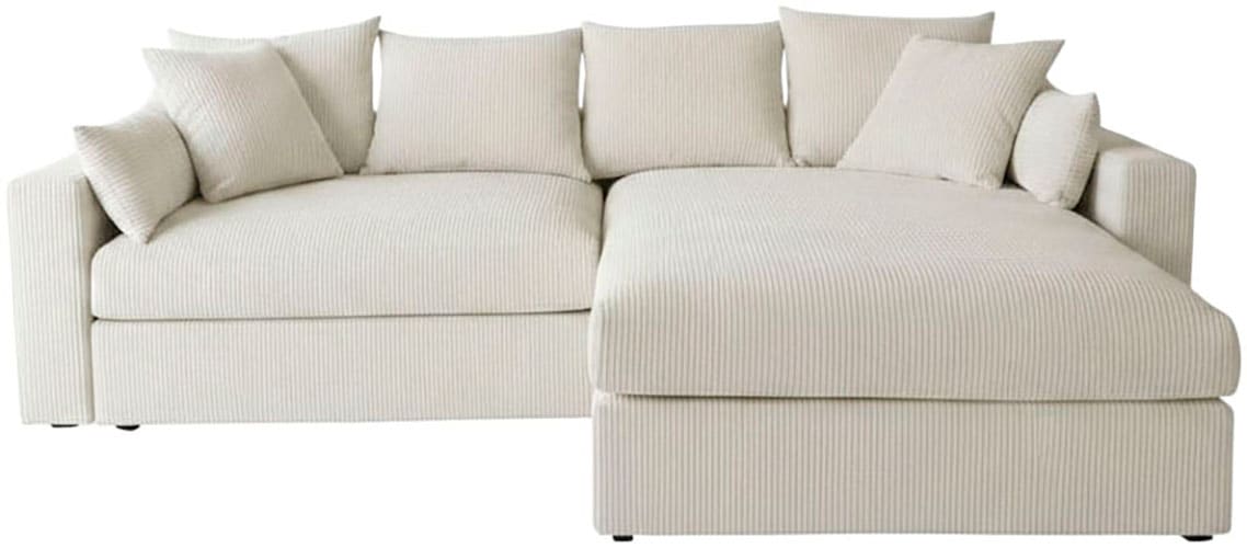 OTTO home Ecksofa »Cosy Lounge L-Form, Breite 268 cm« Mega-Sofa mit Cordstoff bezogen, mit Federkern & 5 Zierkissen