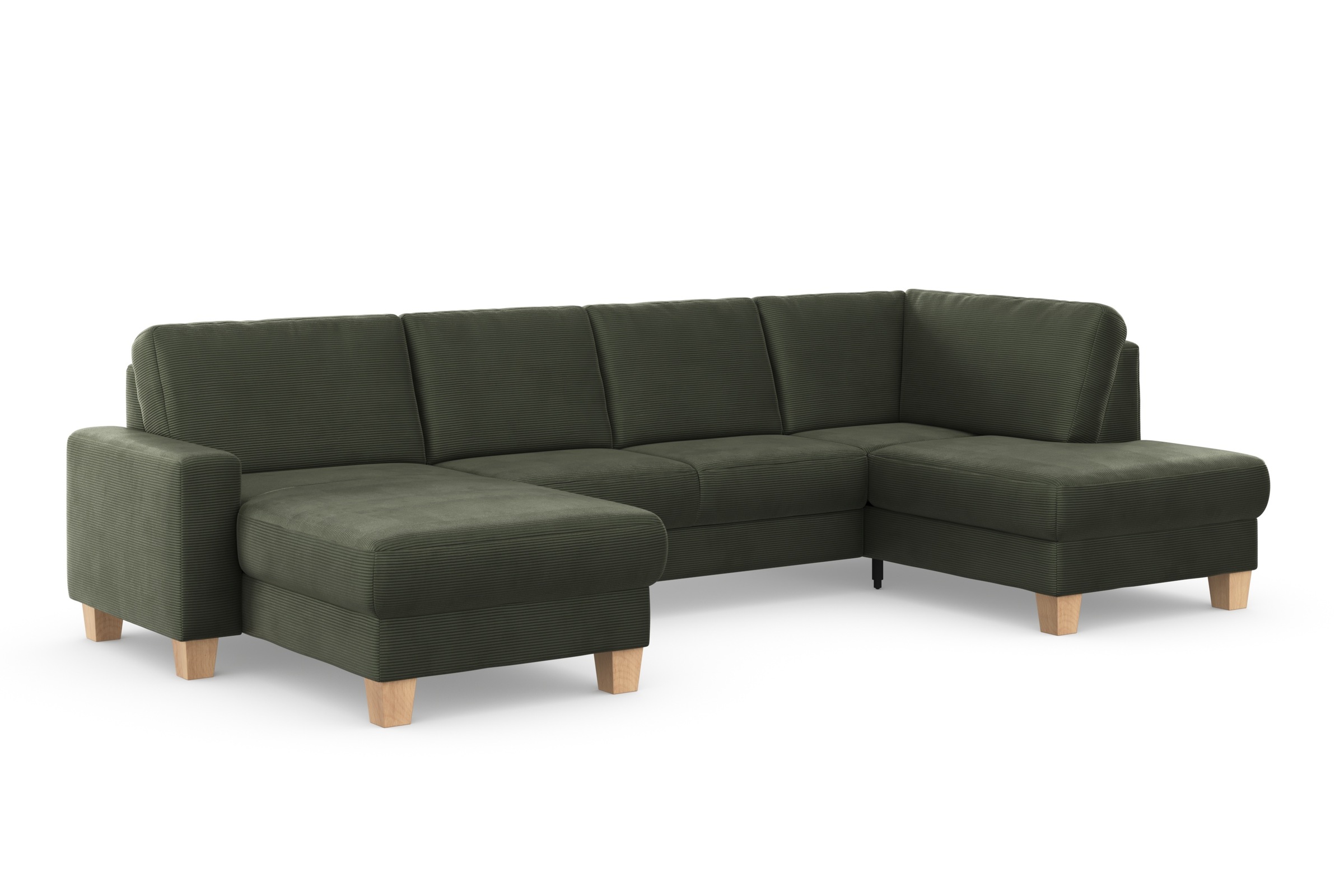 Home affaire Wohnlandschaft »Summer U-Form«, mit oder ohne Bettfunktion und Bettkasten, Cord-Bezug