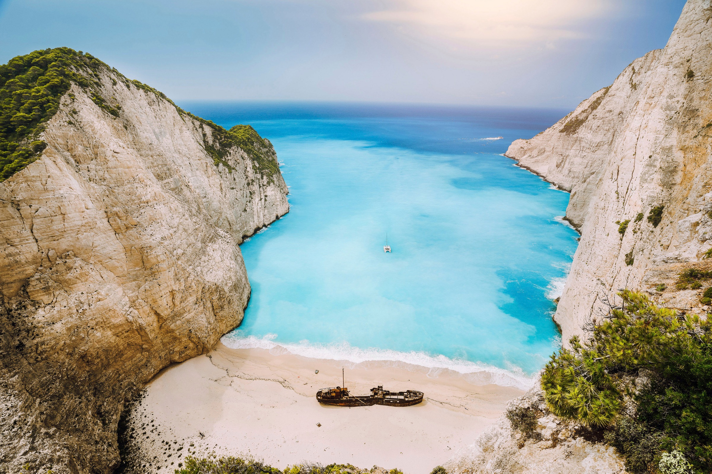 A.S. Création Leinwandbild »Greek Bay«, Kunst-Gemälde-Kinder, (1 St.), Strand Meer Bucht Keilrahmen Sommer Leinwand-Bild Wohnzimmer modern
