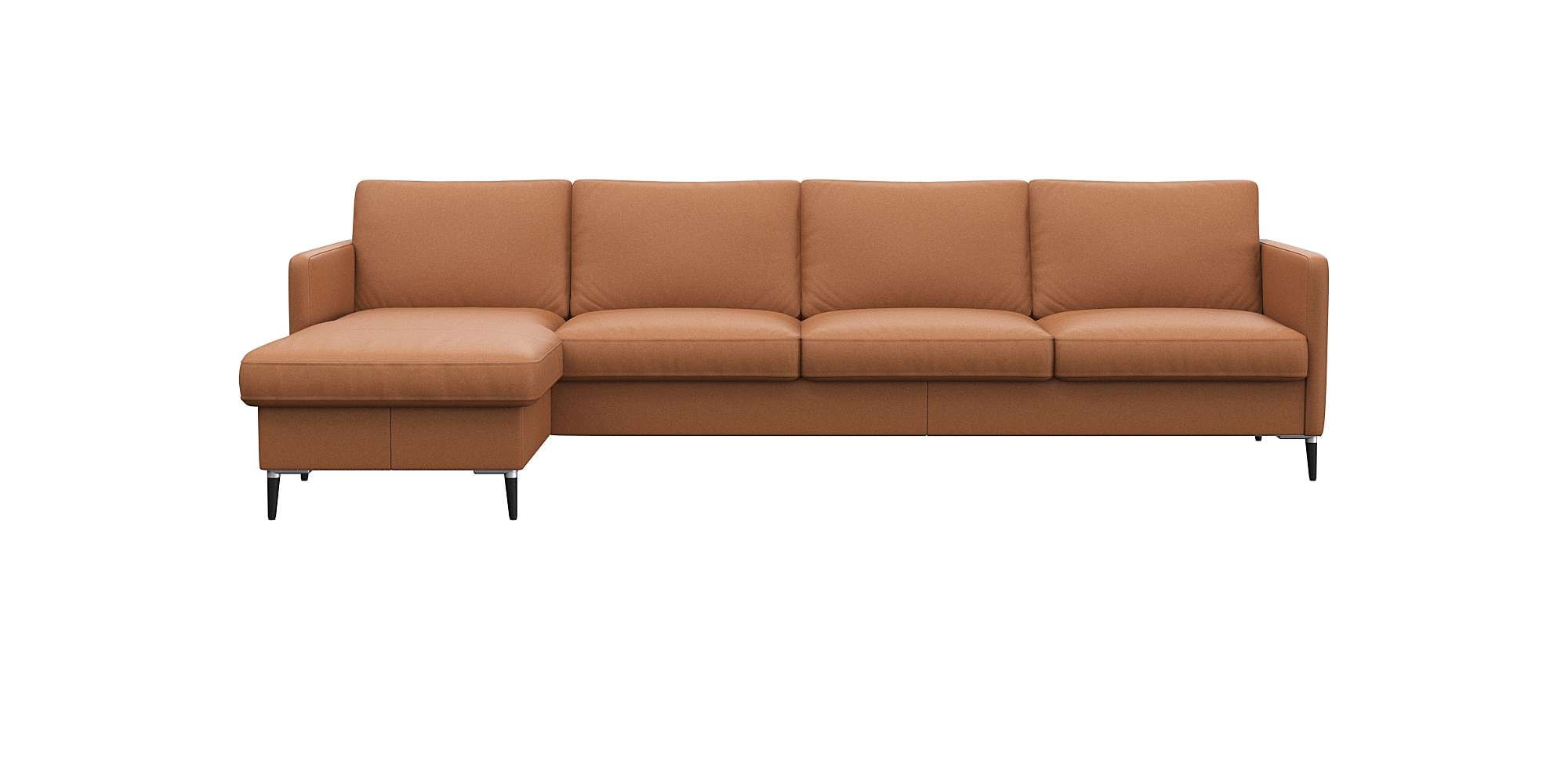 FLEXLUX Ecksofa »Fiore, L-Form«, schmale Armlehnen, Kaltschaum, Füße Alu+sc günstig online kaufen
