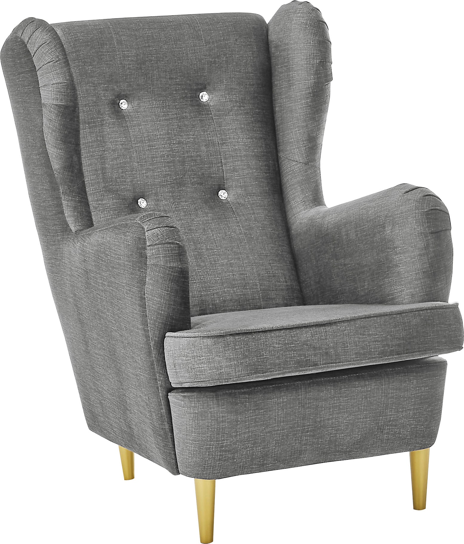 ED EXCITING DESIGN Ohrensessel »Tom«, mit Strasssteinen & goldenen Füßen