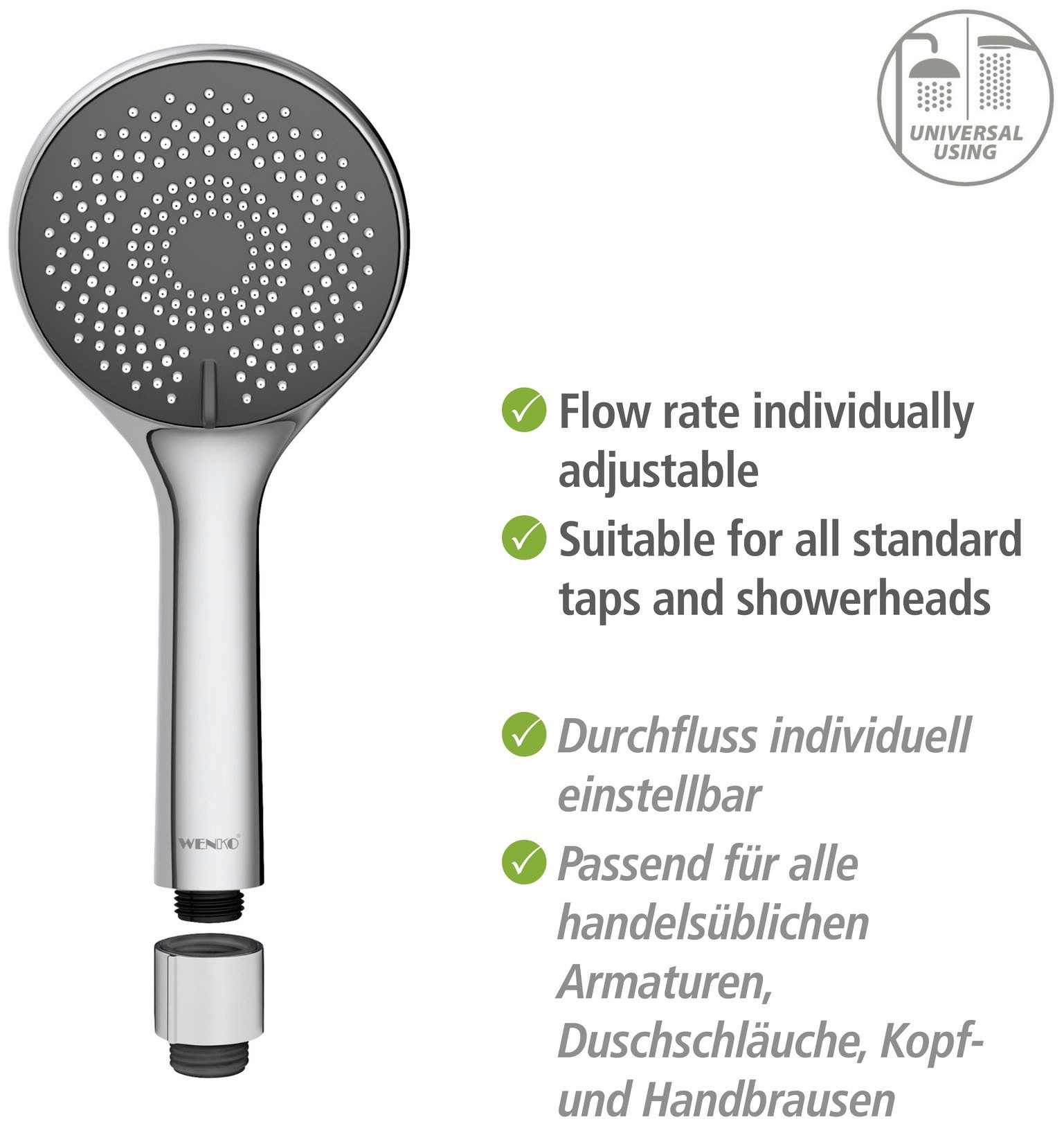 WENKO Duschsystem »Young Eco«, mit Thermostat-Armatur, inkl. 2 Watersaving Regulatoren