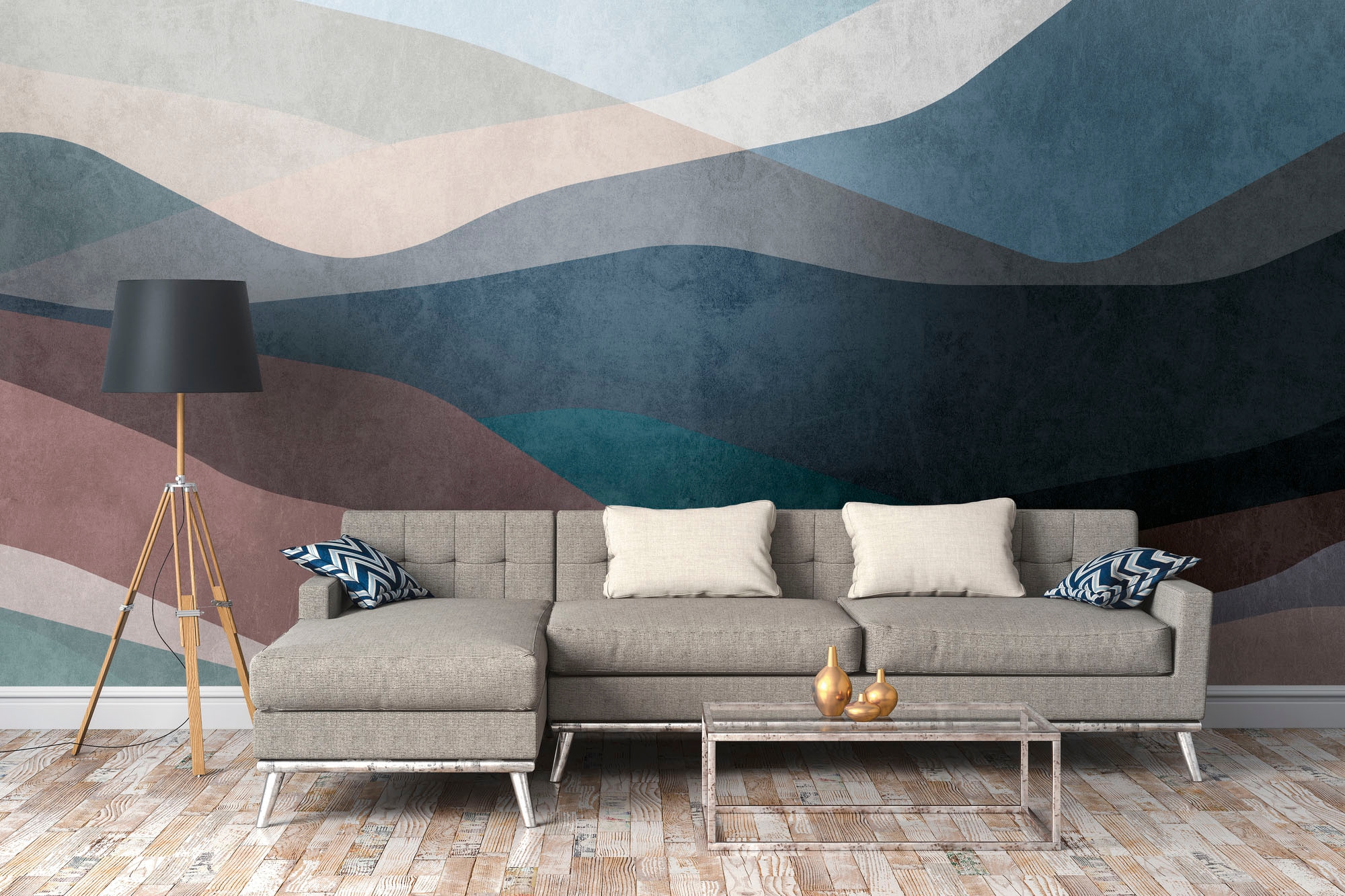 living walls Fototapete »The Wall«, abstrakt-bedruckt-Motiv, Fototapete Landschaft Tapete Abstrakt Tapeten modern Design Wandtapete