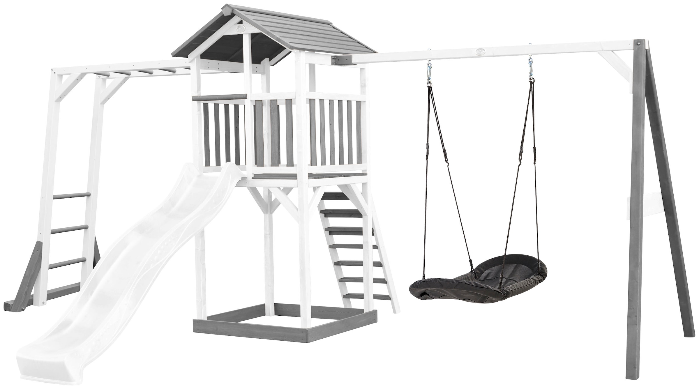 AXI Spielturm »Beach Tower«, mit Klettergerüst, Roxy Nestschaukel und Rutsche