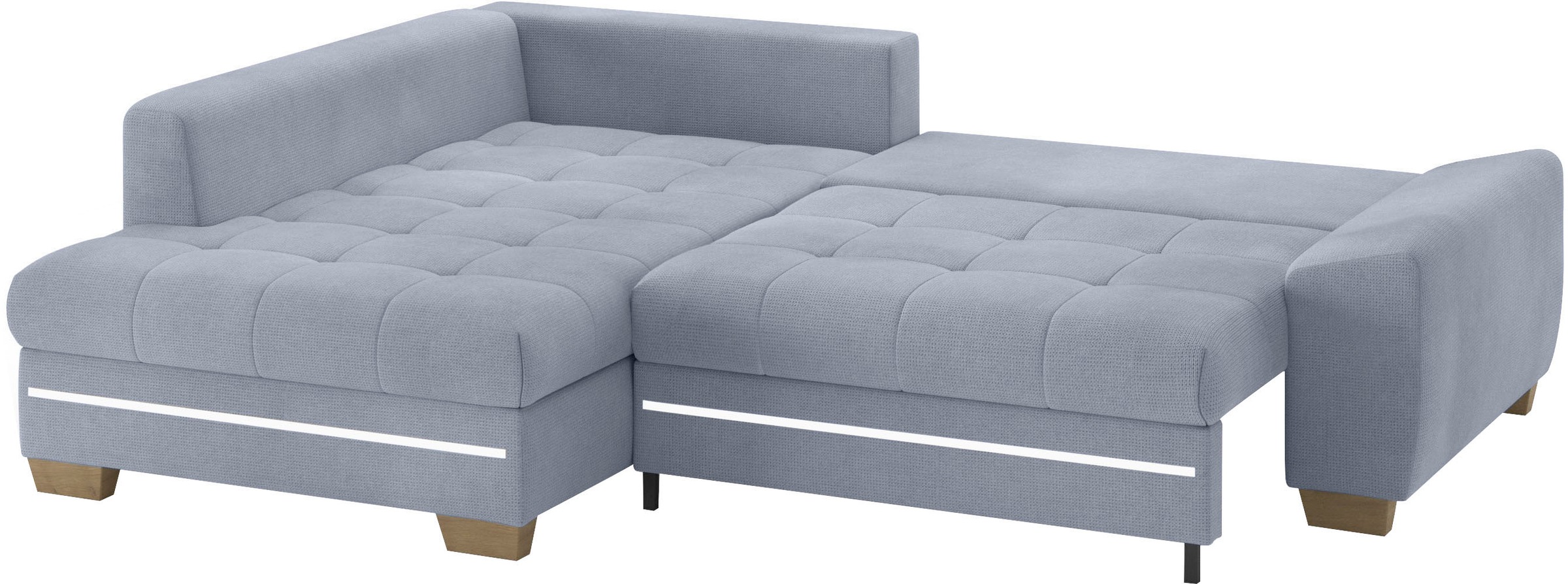Mr. Couch Ecksofa »Nikita II, L-Form«, mit RGB-LED Beleuchtung, wahlweise mit Bett, Bettkasten, Kaltschaum