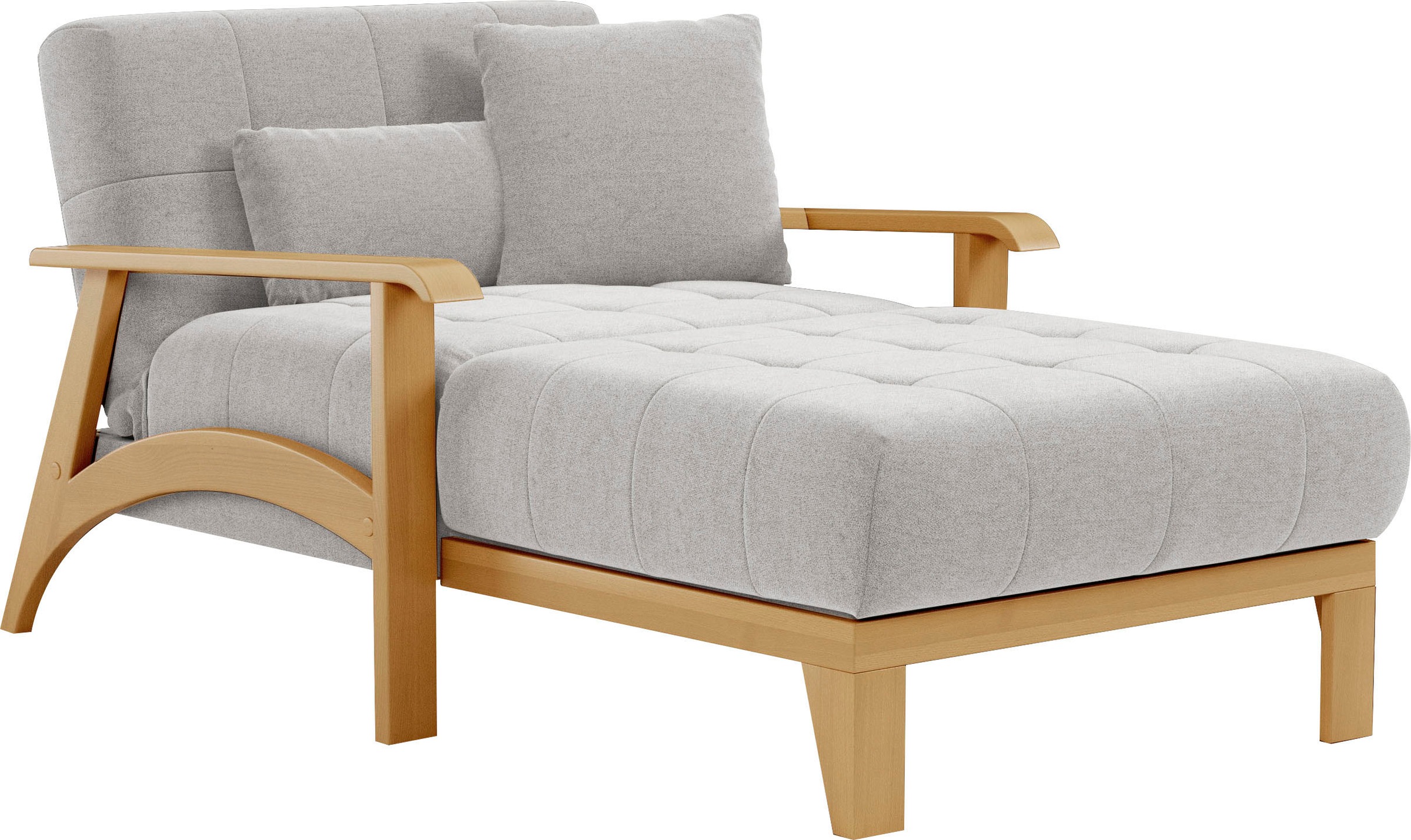 sit&more Recamiere »Billund«, Armlehnen aus eichefarbigem Buchenholz, verschiedene Bezüge und Farben
