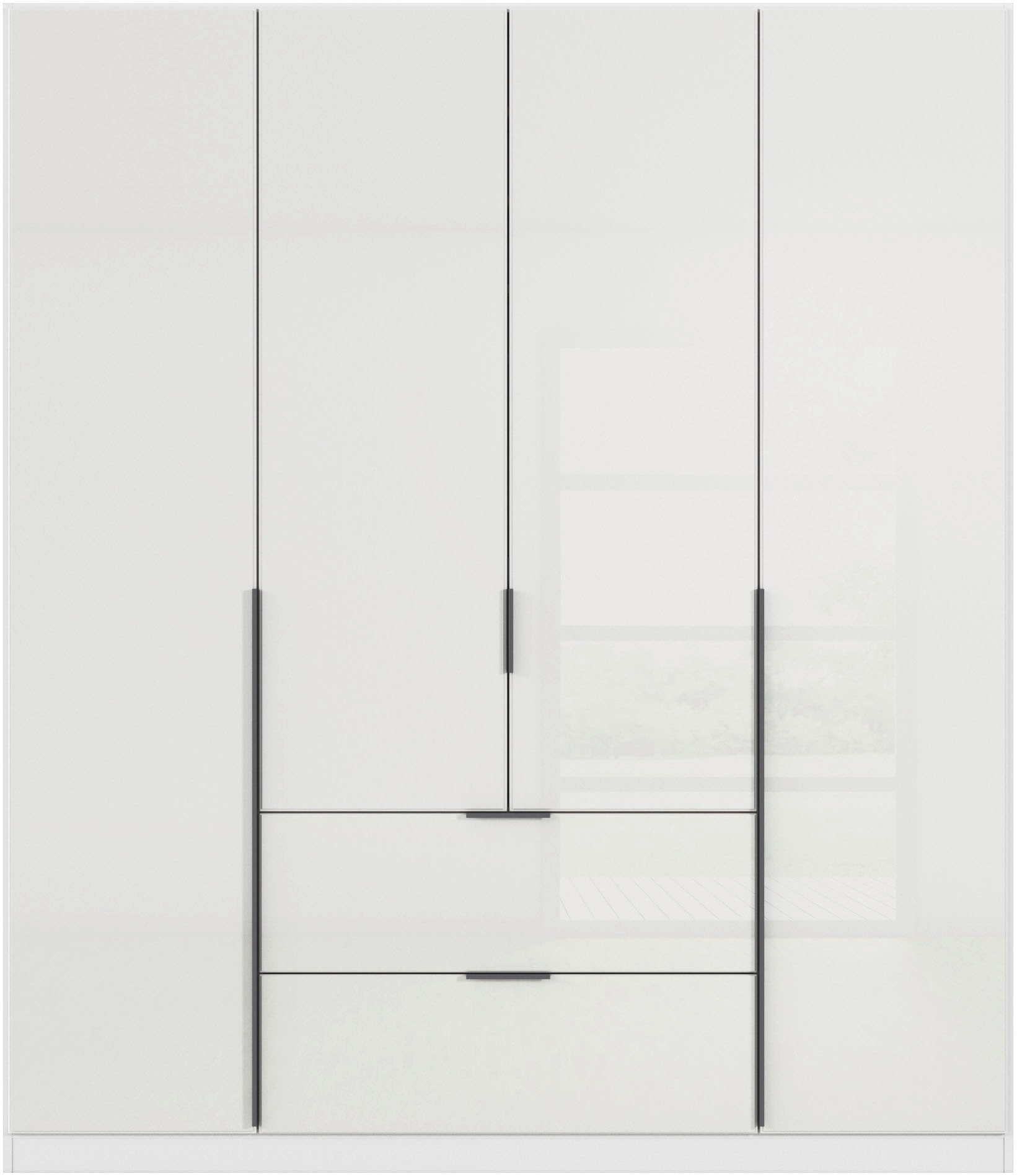 rauch Drehtürenschrank »Kleiderschrank Kleiderschränke Schrank Garderobe AGORDO mit Glasfront«, (in zwei Griff-Farben, Breiten 91-360 cm), mit Außenschubkästen, in 7 Breiten und 2 Höhen MADE IN GERMANY