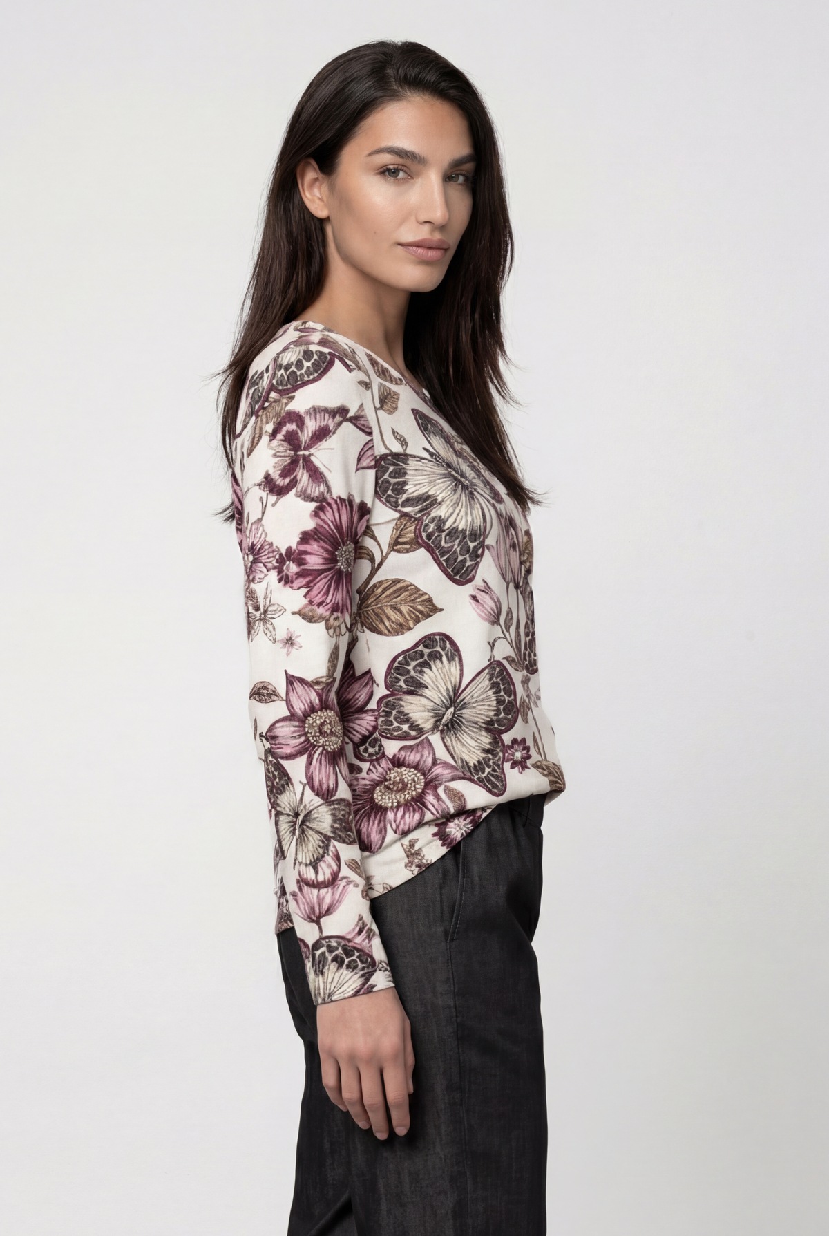 Monari Langarmshirt »Shirt Blume allover« Regular fit mit Blumenmuster