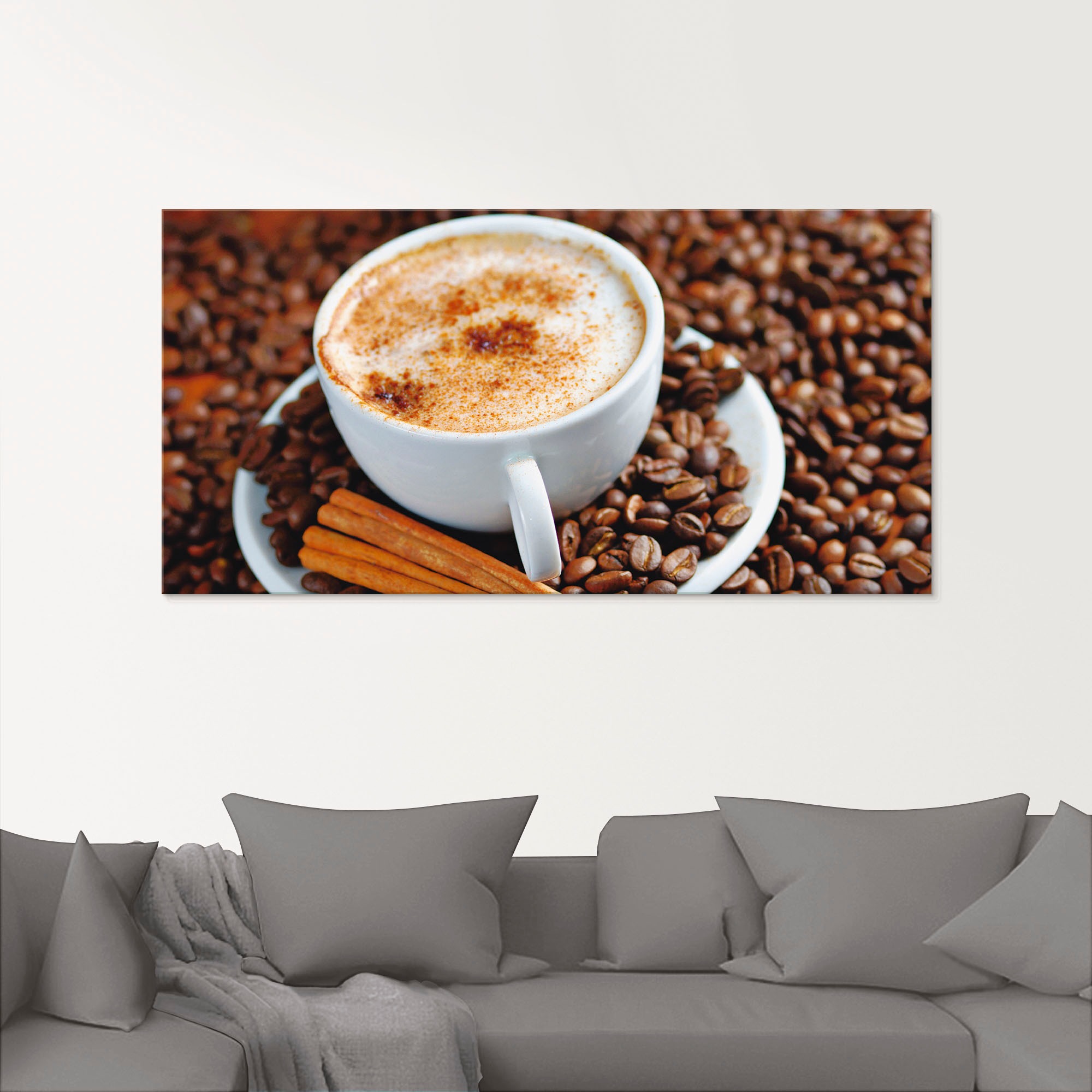 Artland Glasbild »Cappuccino - Kaffee«, Getränke, (1 St.), in verschiedenen Größen