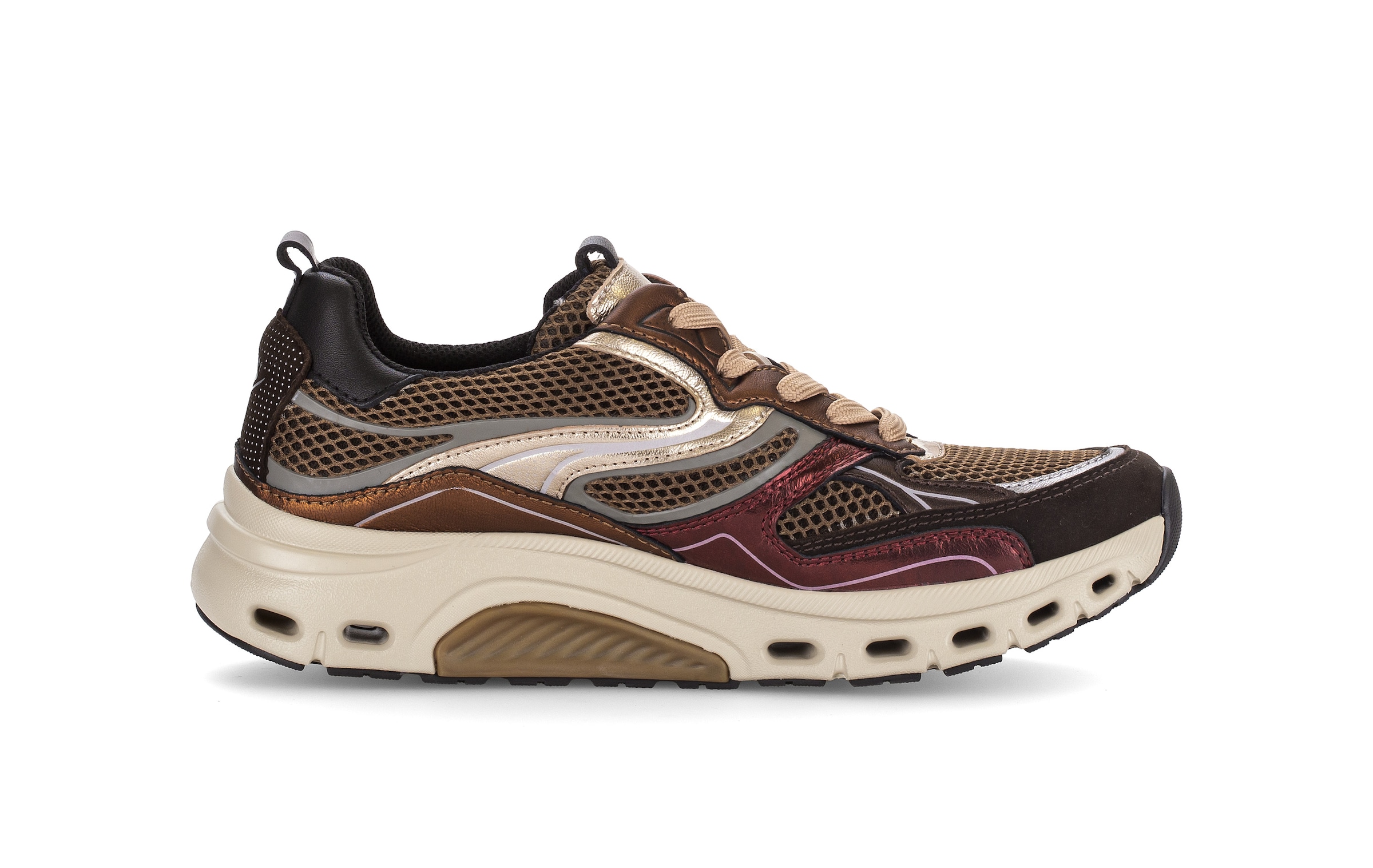 rollingsoft Keilsneaker  Schnürer, Halbschuh, Freizeitschuh mit modischen Besätzen