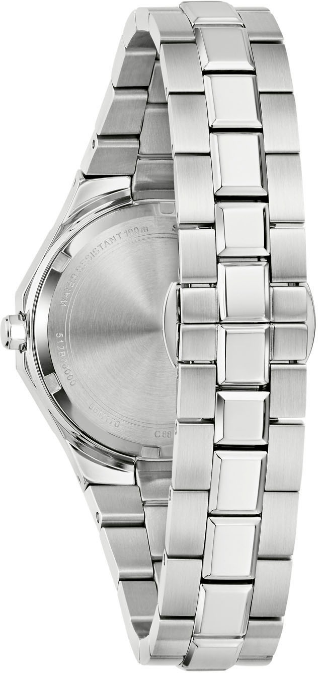 Bulova Quarzuhr Armbanduhr, Damenuhr, Edelstahlarmband, analog, Tag