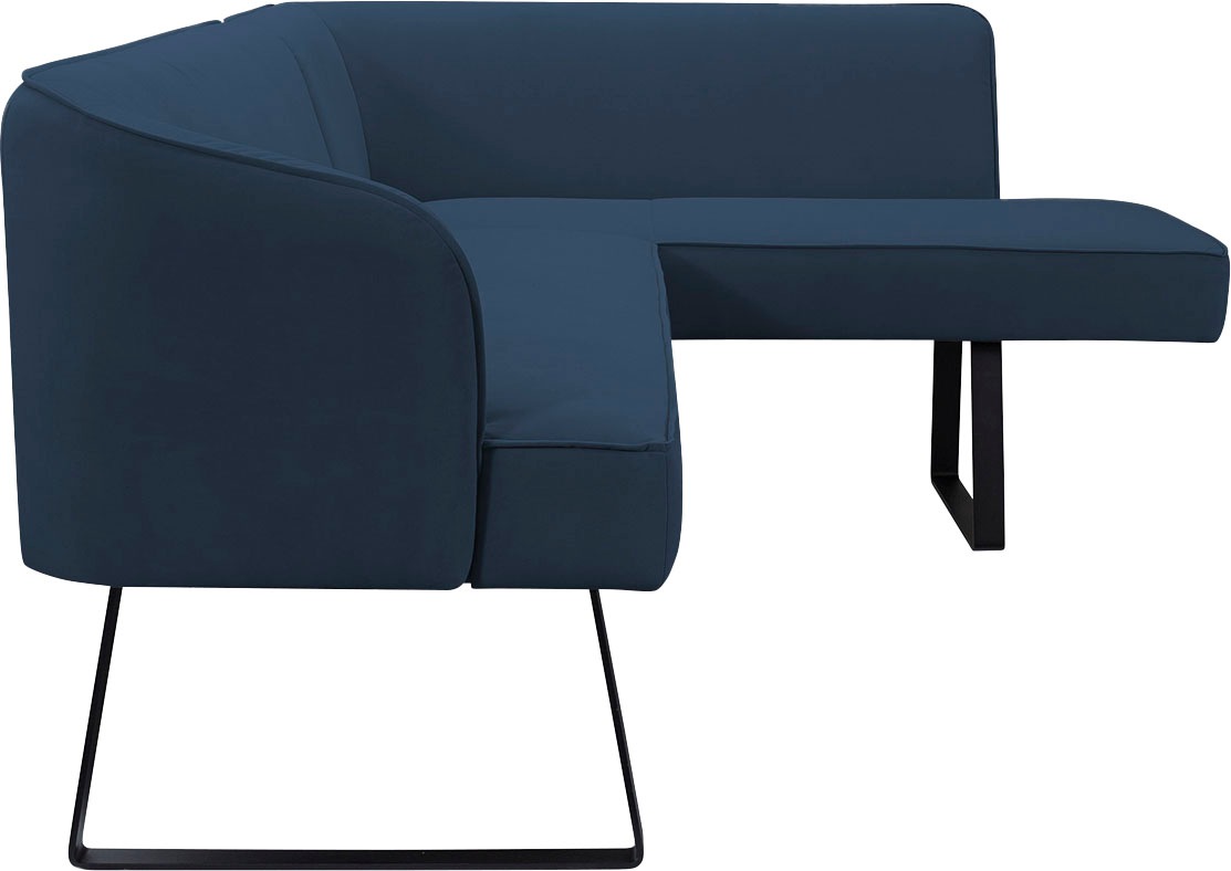 exxpo - sofa fashion Eckbank »Americano«, mit Keder und Metallfüßen, Bezug in verschiedenen Qualitäten