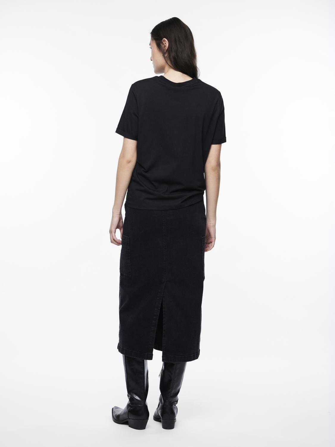 pieces Rundhalsshirt »PCRIA SS FOLD UP SOLID TEE NOOS BC«