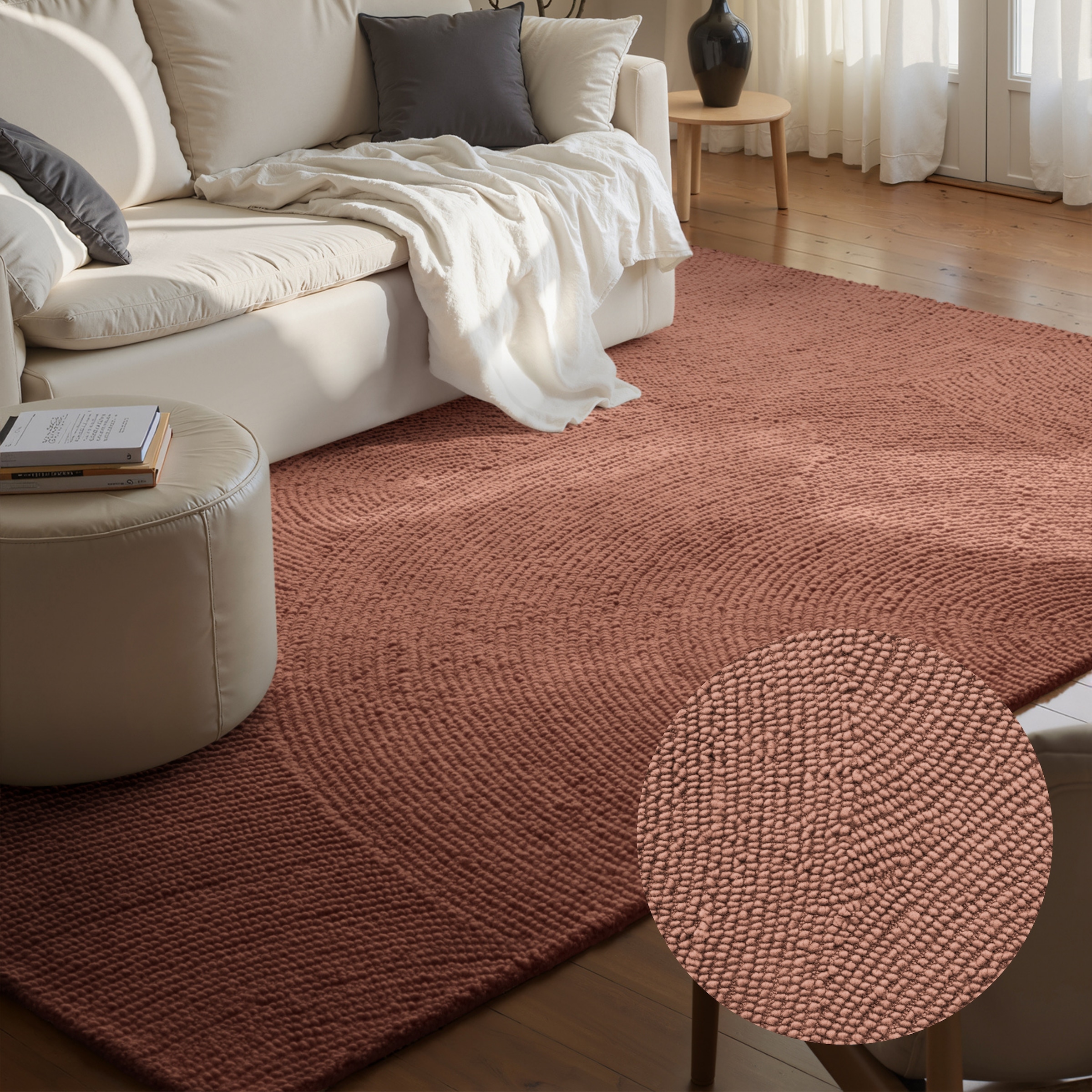 HANSE Home Wollteppich »Calmio , auch als Läufer und in rund« rechteckig 18 mm Höhe Handgetuftet, Wolle, Natur, Wohnzimmer, Schlafzimmer, Skandi, Hygge