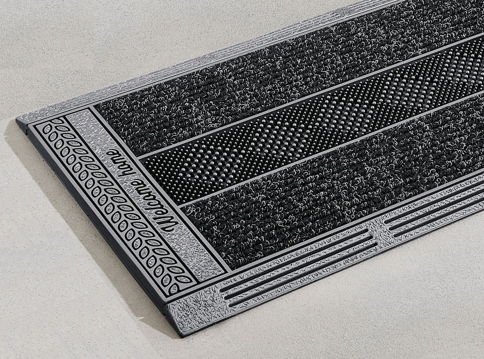 Home2Fashion Fußmatte »CenterClean XL«, rechteckig, 10 mm Höhe, schmale Schmutzfangmatte, strapazierfähig, In- und Outdoor geeignet