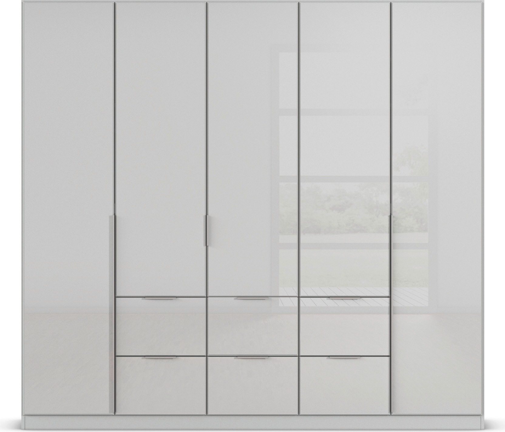 rauch Drehtürenschrank »Kleiderschrank Kleiderschränke Schrank Garderobe AGORDO mit Glasfront«, mit Außenschubkästen, in 6 Breiten und 2 Höhen MADE IN GERMANY