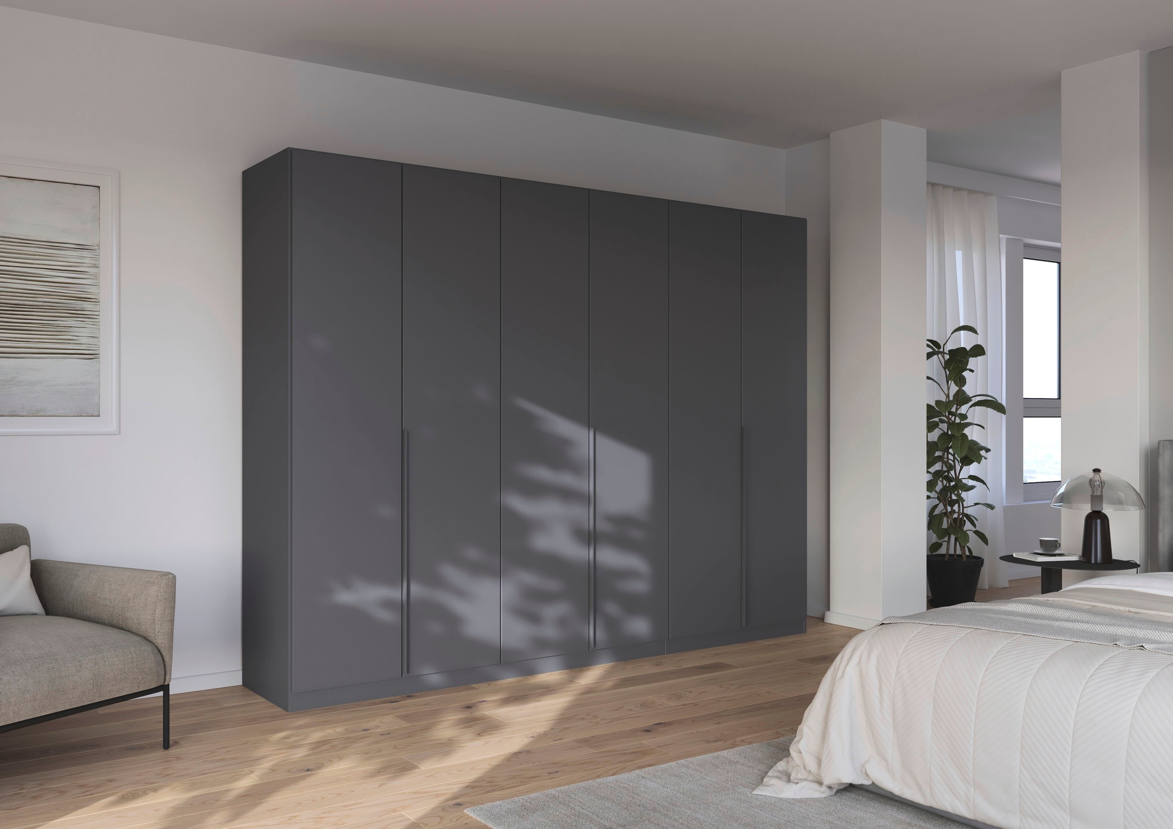 rauch Drehtürenschrank »Kleiderschrank Schrank Garderobe AGORDO TOPSELLER Schlafzimmer«, (in zwei Griff-Farben mit Dekor- oder Hochglanzfront), durchdachte Innenausstattung, in 6 Breiten und 2 Höhen MADE IN GERMANY