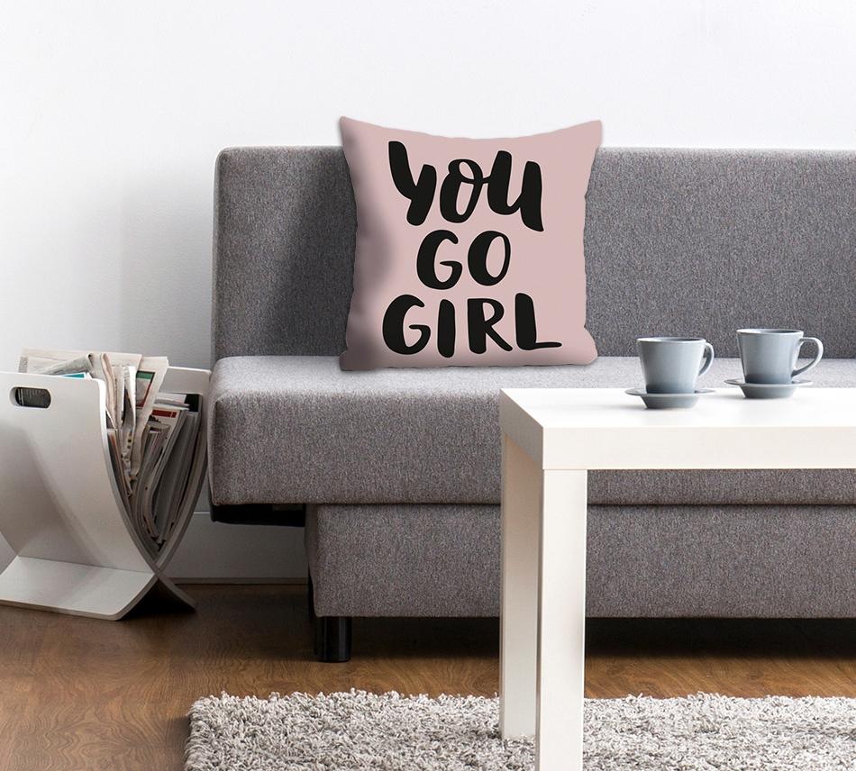 queence Dekokissen »»go girl««, Kissenhülle ohne Füllung, 1 Stück