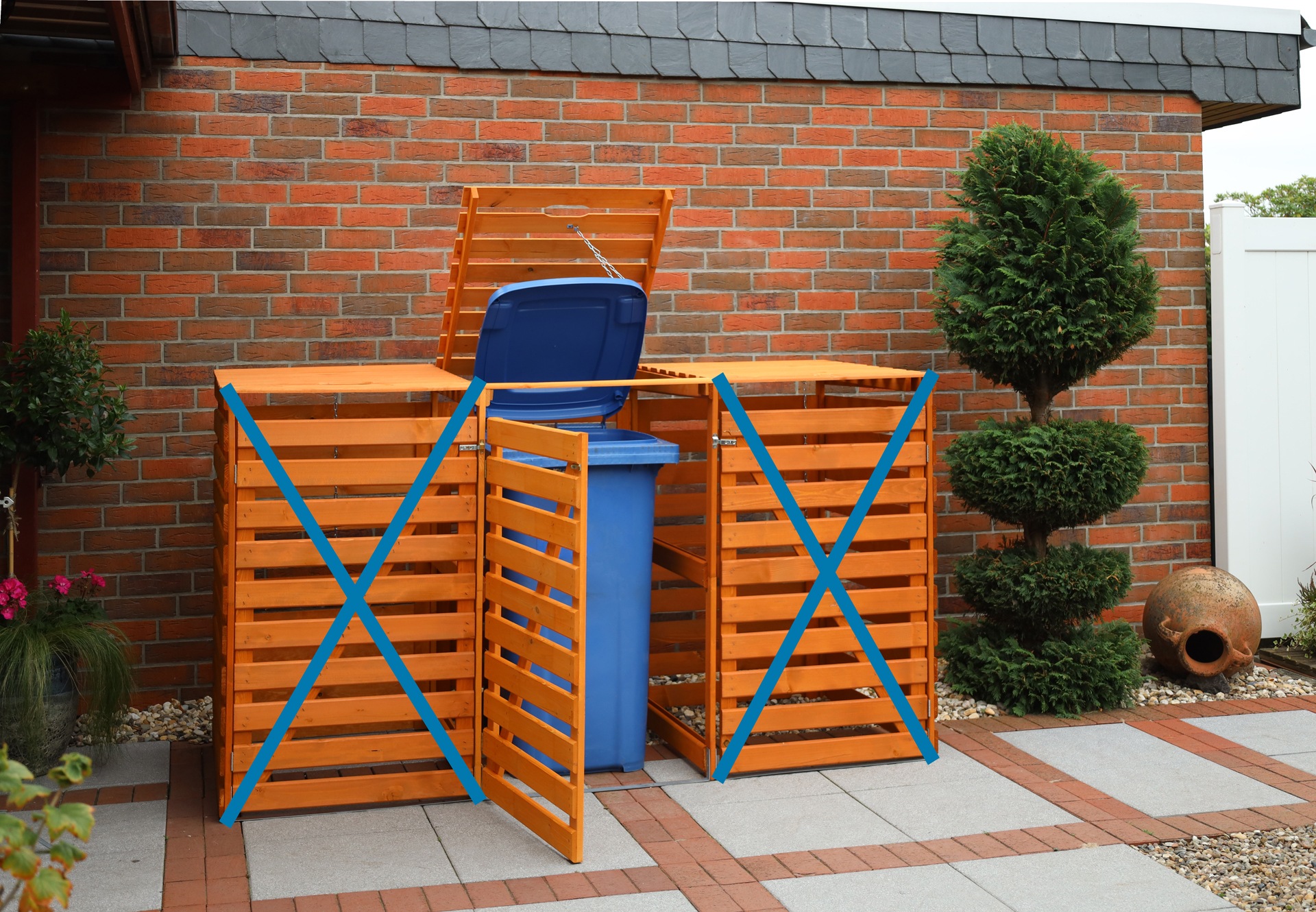 promadino Mülltonnenbox »Vario V Erweiterung« besonders robust aus zertifiziertem Kiefernholz gefertigt