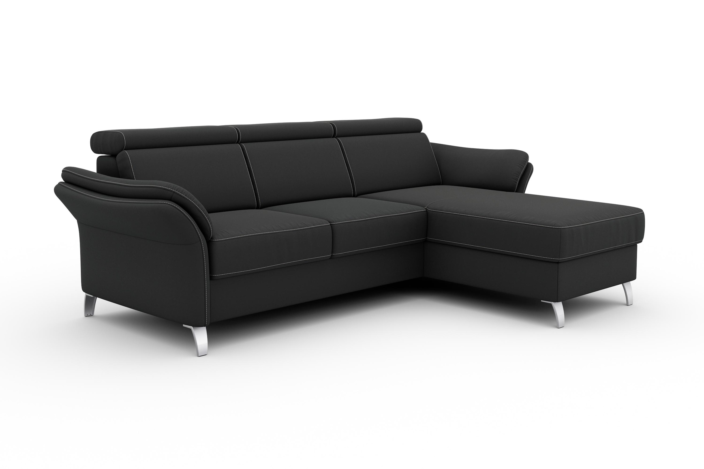sit&more Ecksofa »Vincenzo L-Form«, inklusive Kopfteilverstellung, wahlweise mit Bettfunktion, Bettkasten