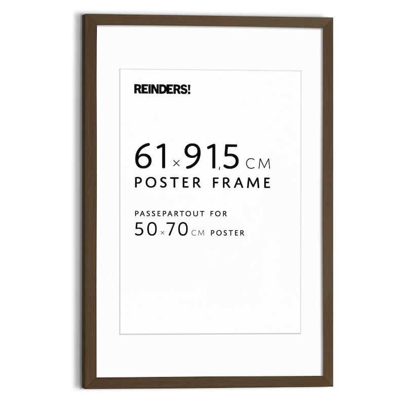 REINDERS! Bilderrahmen »Bilderrahmen Poster 61x91, 5 oder 50x70« für 1 Bilder Wohnzimmer - Walnuß - MDF - 64, 5x95 cm Walnuß