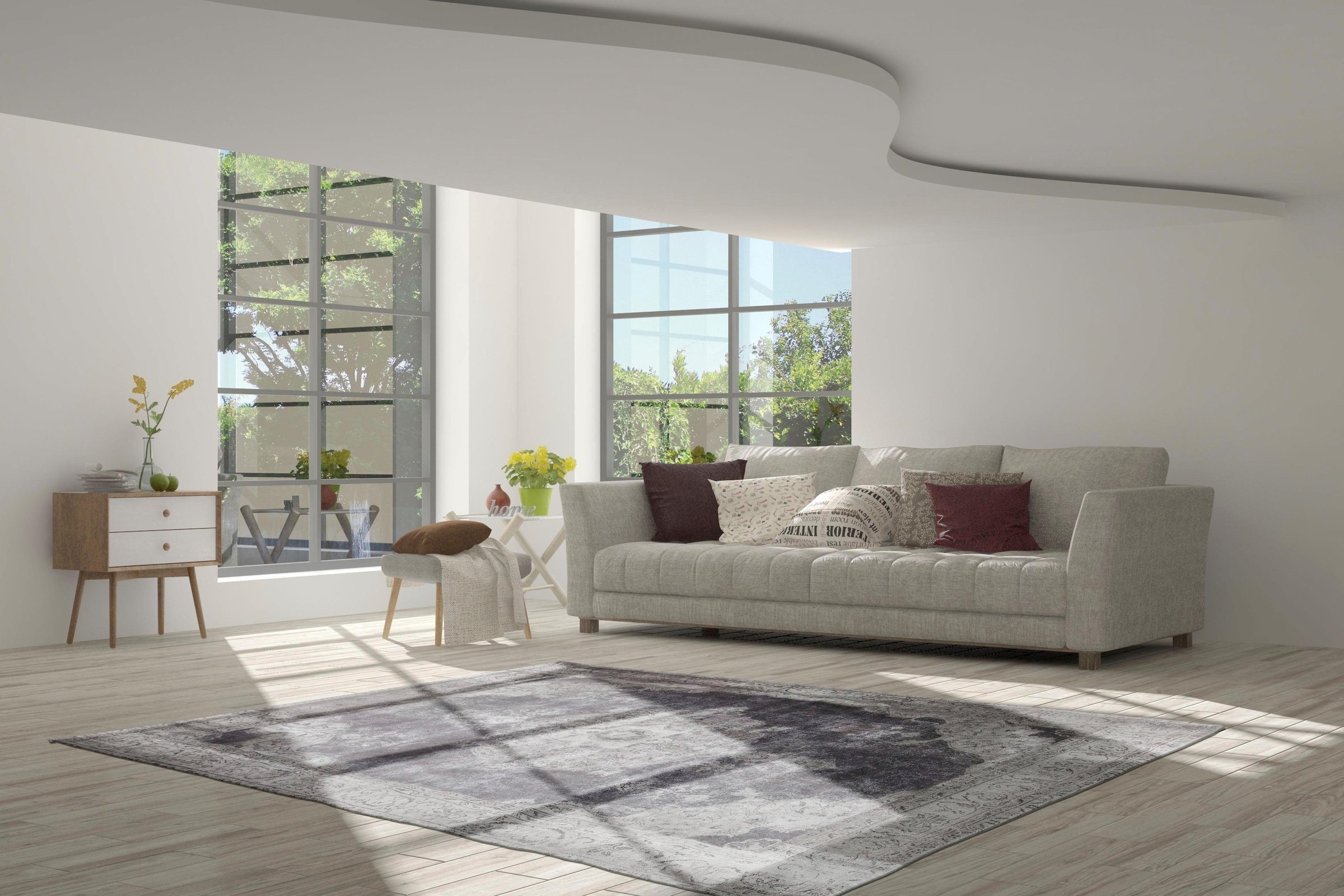 calo-deluxe Teppich »Layata 8030«, rechteckig, 9 mm Höhe, Kurzflor, Wohnzimmer