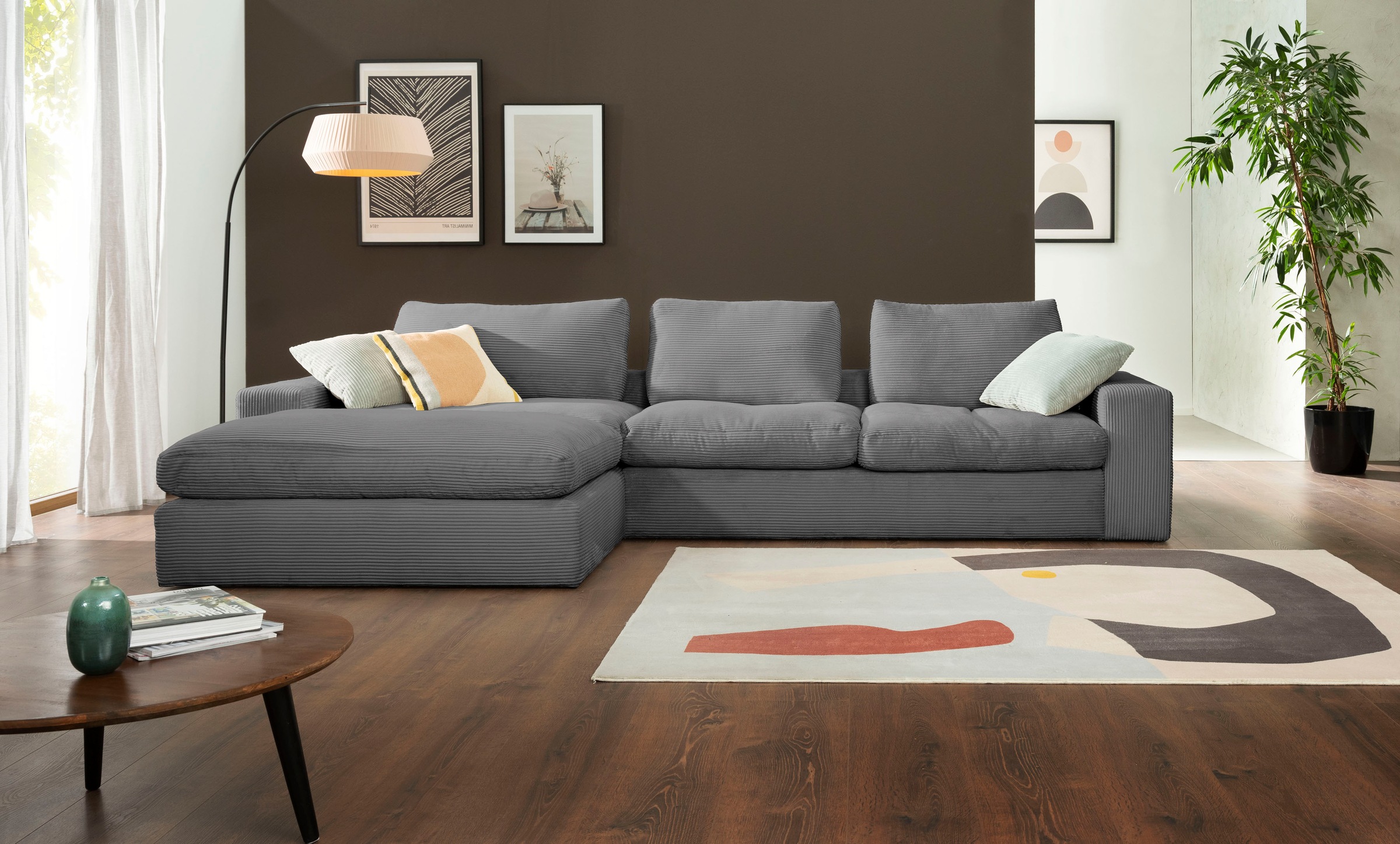 alina Ecksofa »Sandy« mit Recamiere, in modernem Cordstoff günstig online kaufen