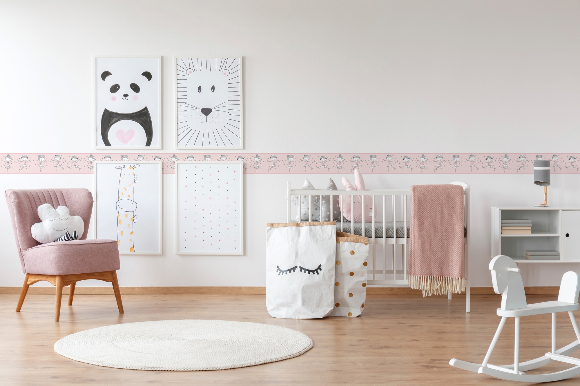 A.S. Création Bordüre »Dancing Ballerina«, Motiv-abstrakt-naturalistisch, Tapete Kinder Borte Wohnzimmer Schlafzimmer Küche modern Design Optik
