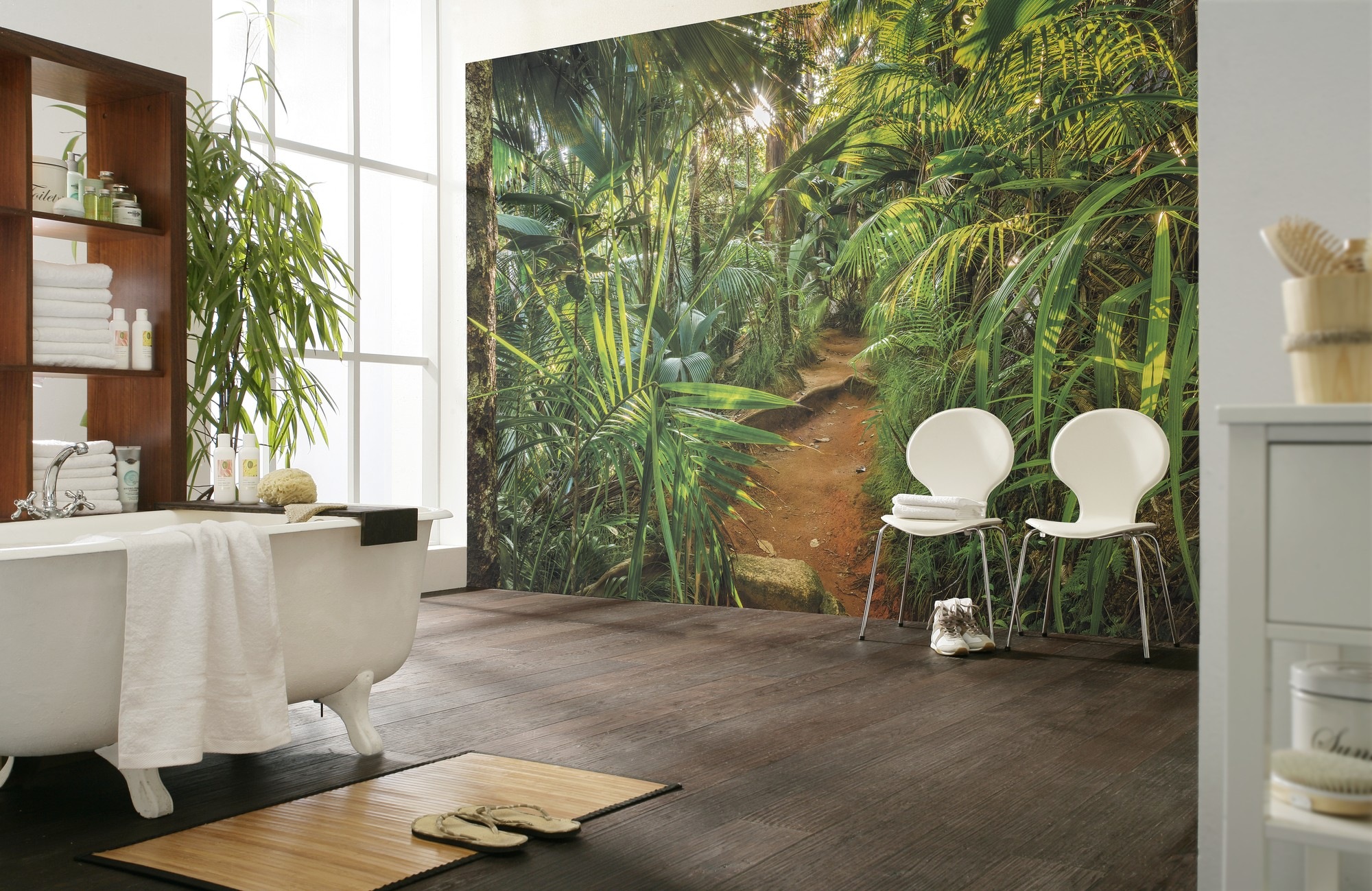Komar Fototapete »Jungle Trail - Größe 368 x 254 cm«, bedruckt, Wohnzimmer, Schlafzimmer