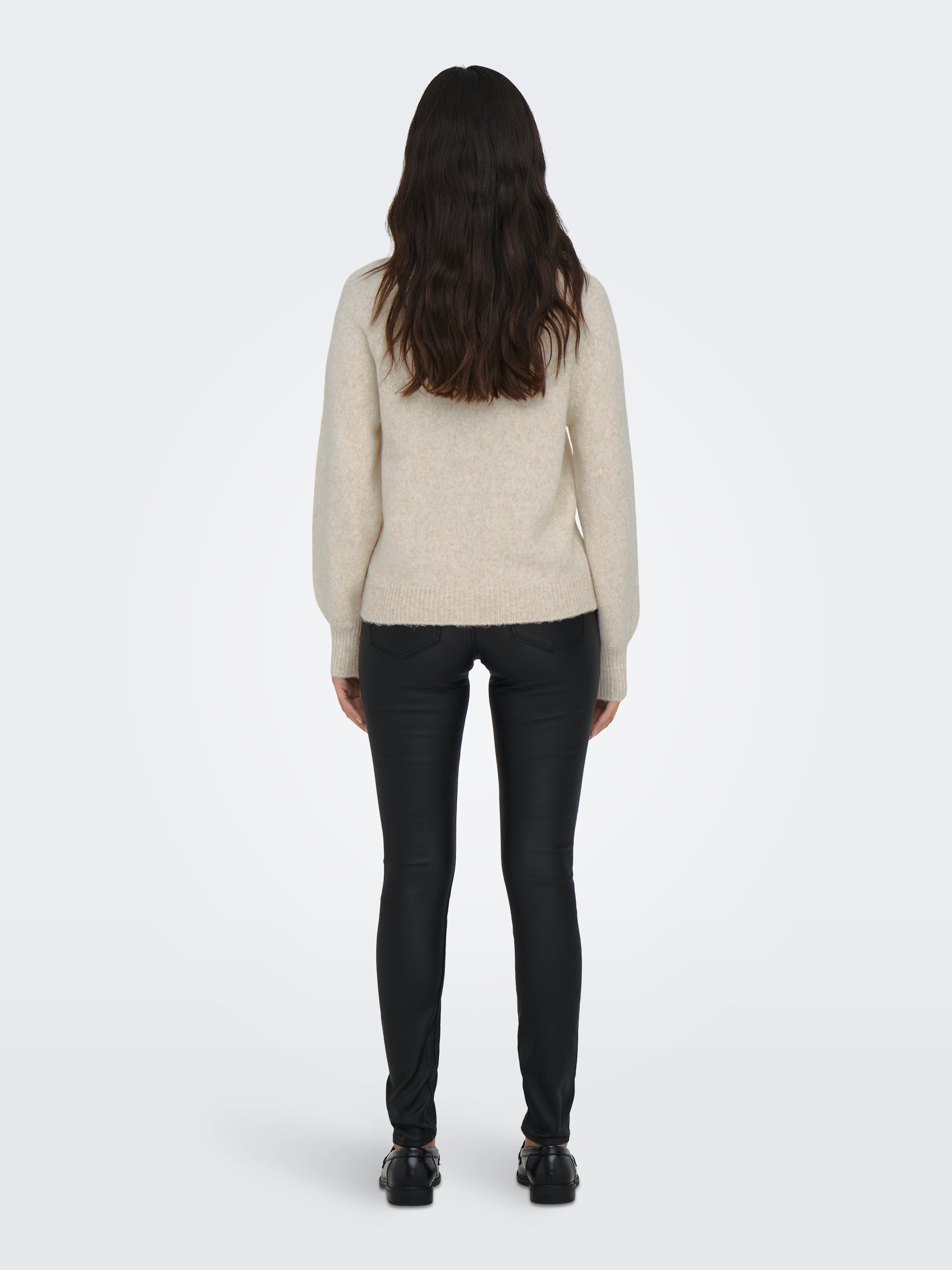 ONLY Rundhalspullover »ONLEMMA LS BUTTON ONECK EX KNT« Kunstfaser, regular fit